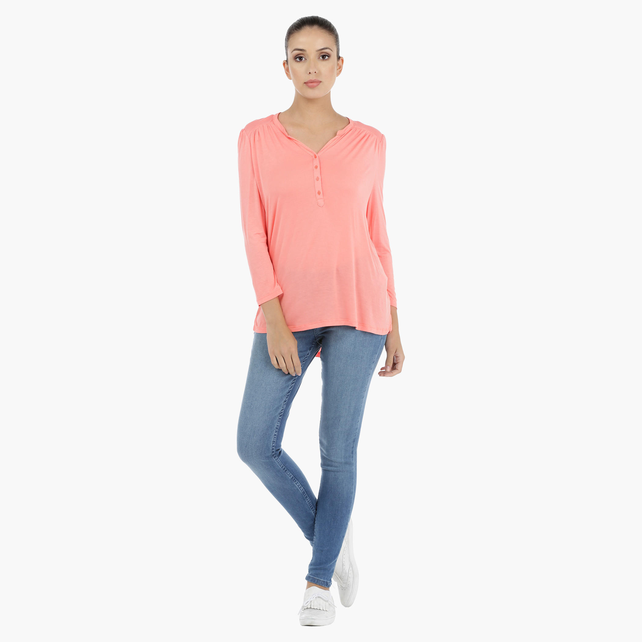 Knit Top with Long Sleeves-women-clothing-tshirts-image-1
