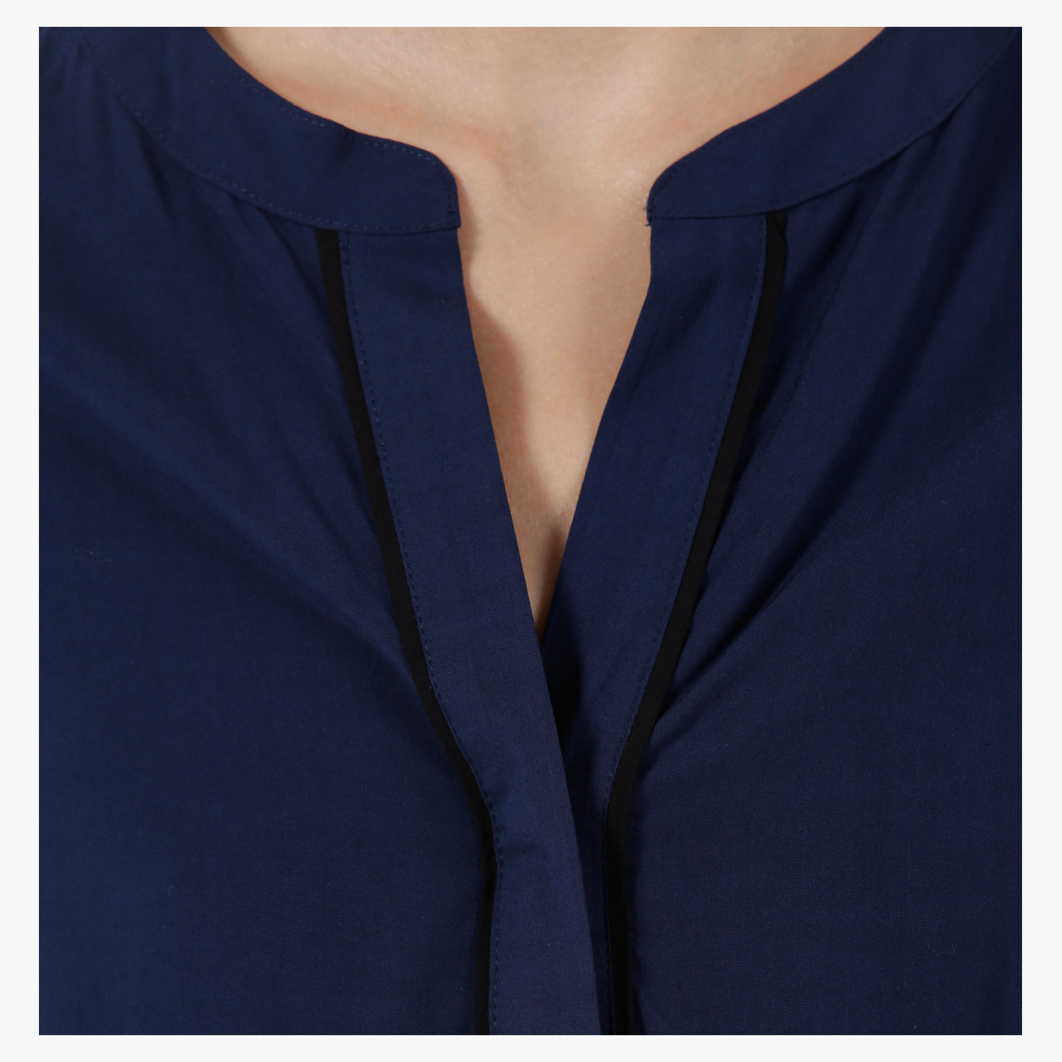 Woven Top with 3/4 Sleeves and High Low Hem-women-clothing-shirtsandblouses-blouses-image-4