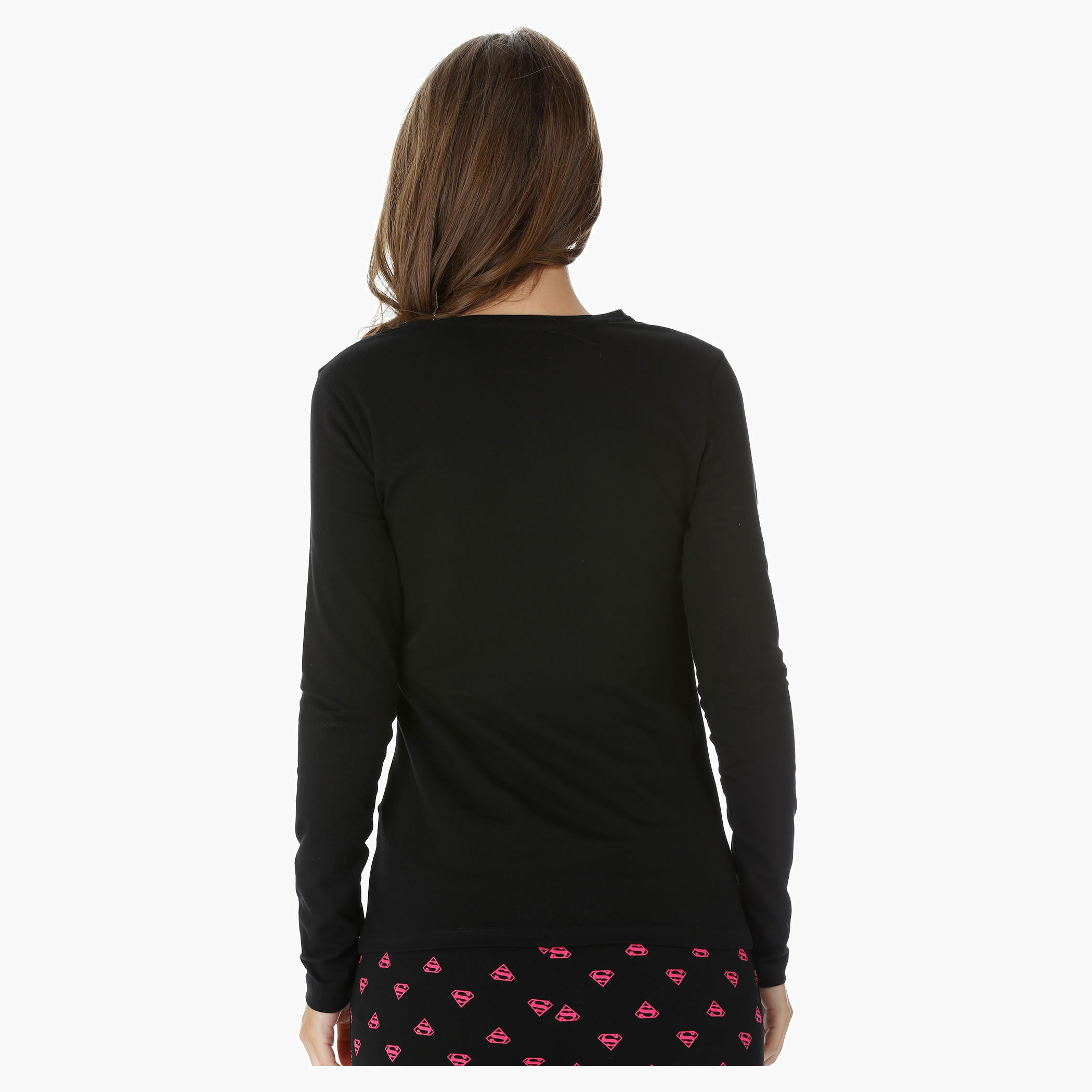 Crew Neck T-Shirt with Long Sleeves-women-clothing-tshirts-image-2