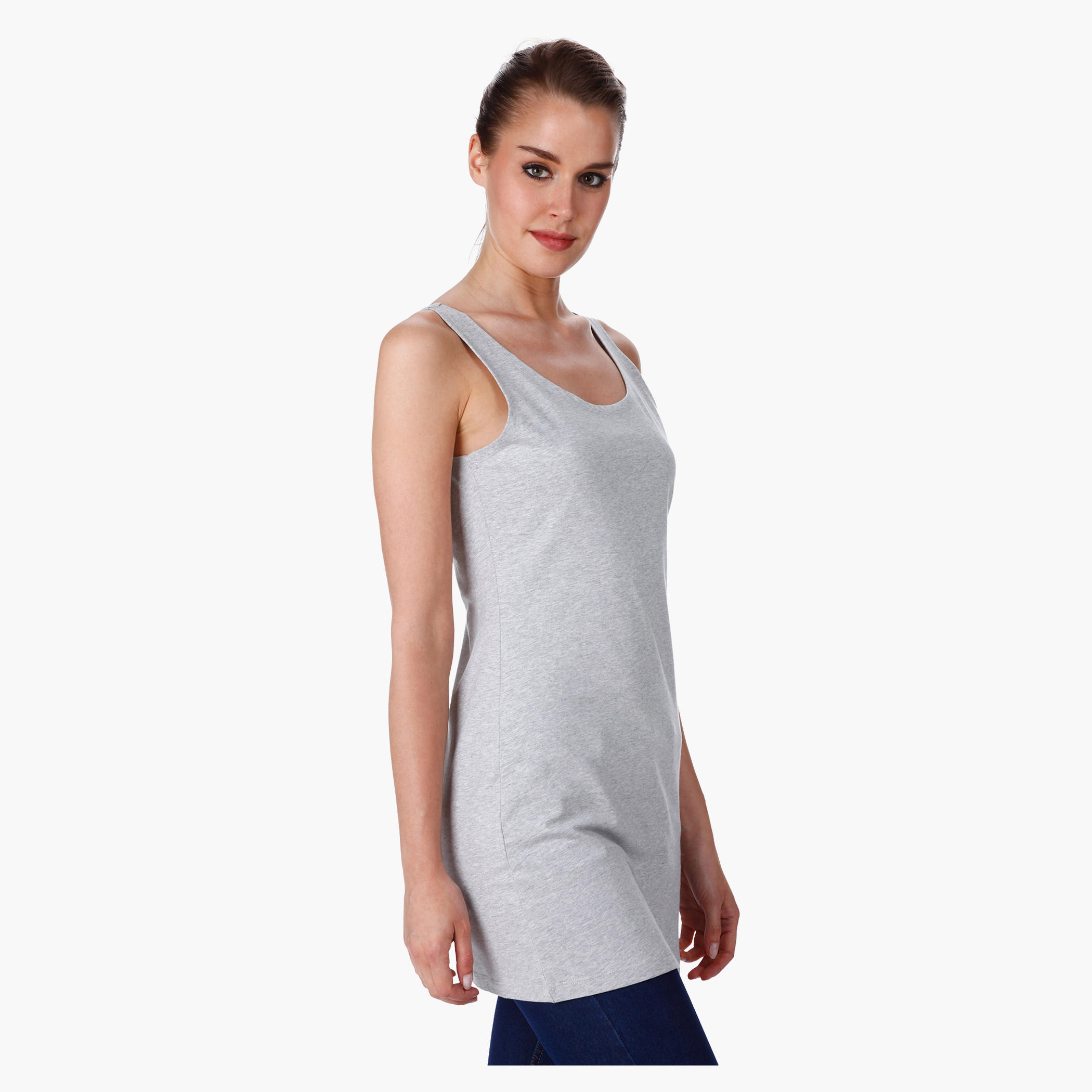 Sleeveless Long Vest with Crew Neck-women-clothing-tshirts-image-3