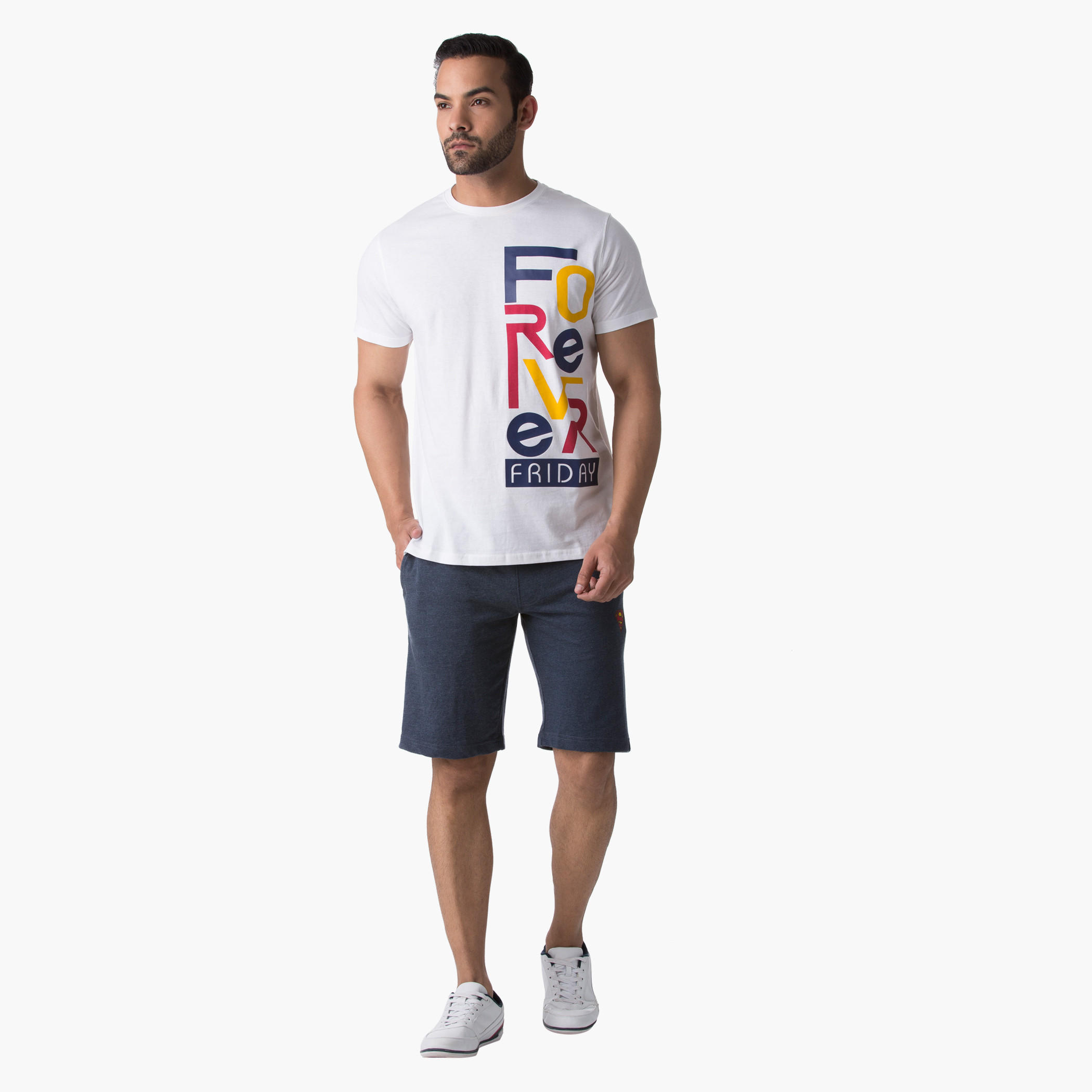 Basic Screen Printed Cotton T-Shirt with Short Sleeves and Crew Neck-men-clothing-tshirtsandpolos-tshirts-image-5