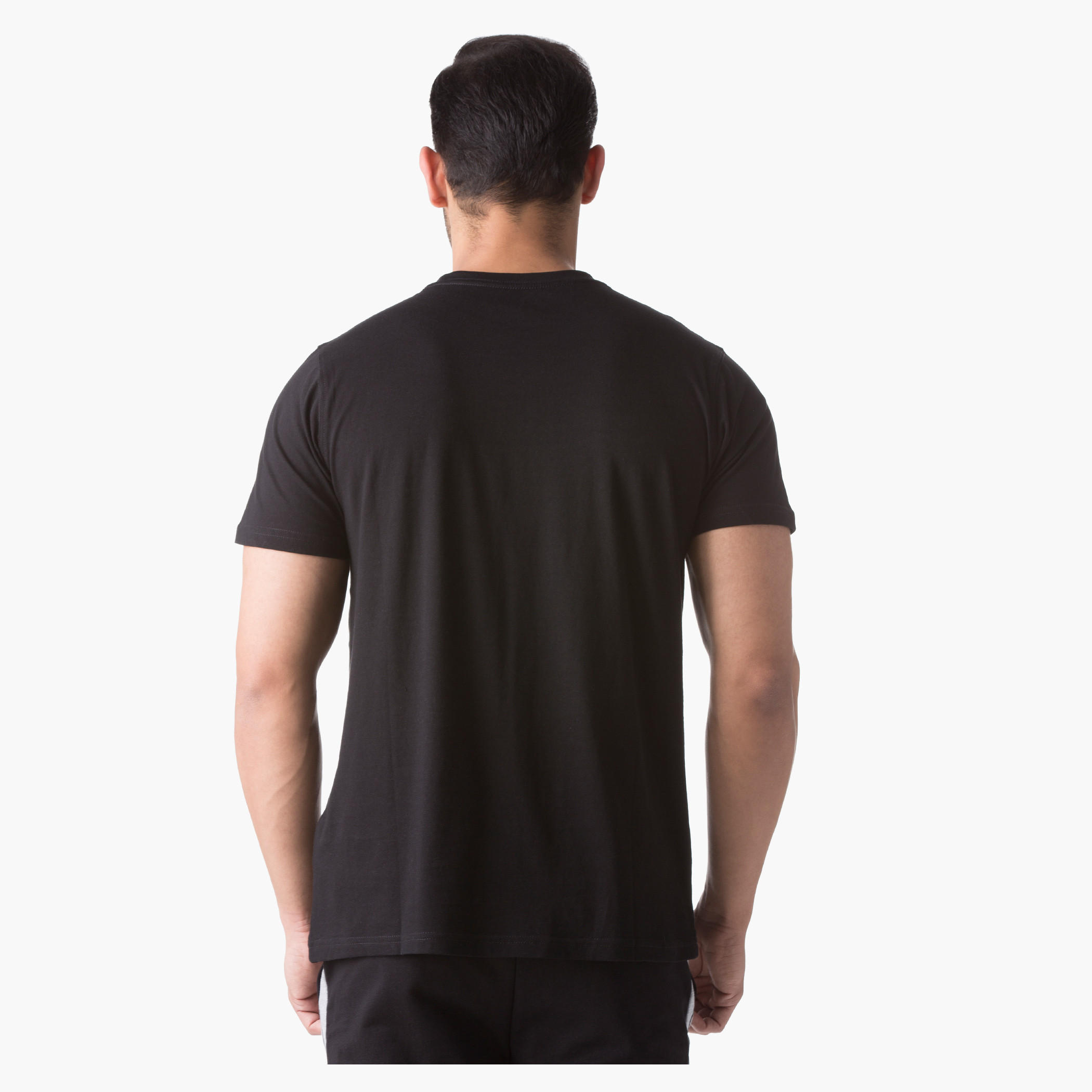 Basic Screen Printed Cotton T-Shirt with Short Sleeves and Crew Neck-men-clothing-tshirtsandpolos-tshirts-image-2