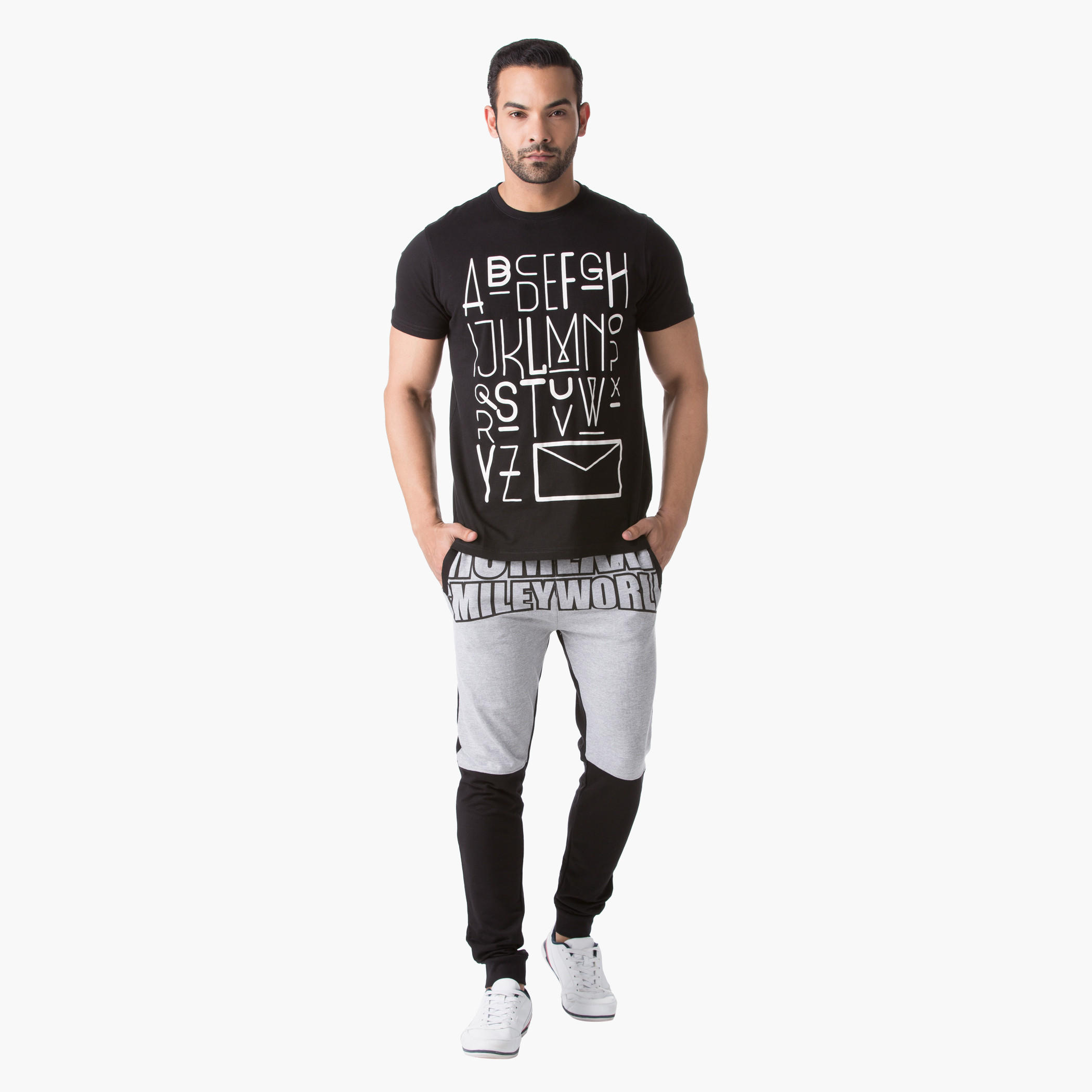 Basic Screen Printed Cotton T-Shirt with Short Sleeves and Crew Neck-men-clothing-tshirtsandpolos-tshirts-image-5