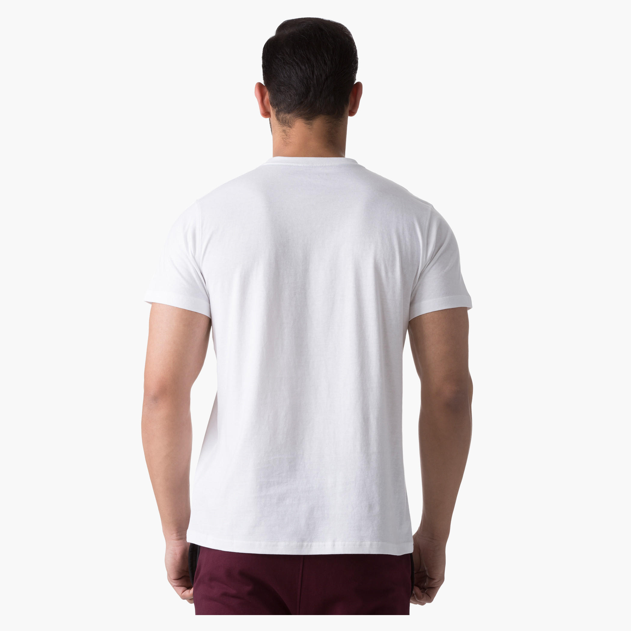 Basic Screen Printed Cotton T-Shirt with Short Sleeves and Crew Neck-men-clothing-tshirtsandpolos-tshirts-image-2