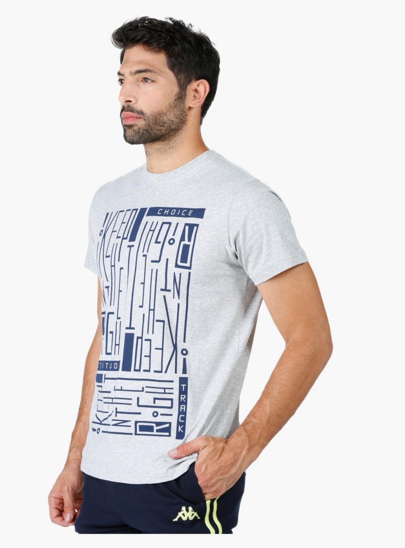 Crew Neck Cotton T-Shirt with Graphic Print and Short Sleeves-men-clothing-tshirtsandpolos-tshirts-image-3