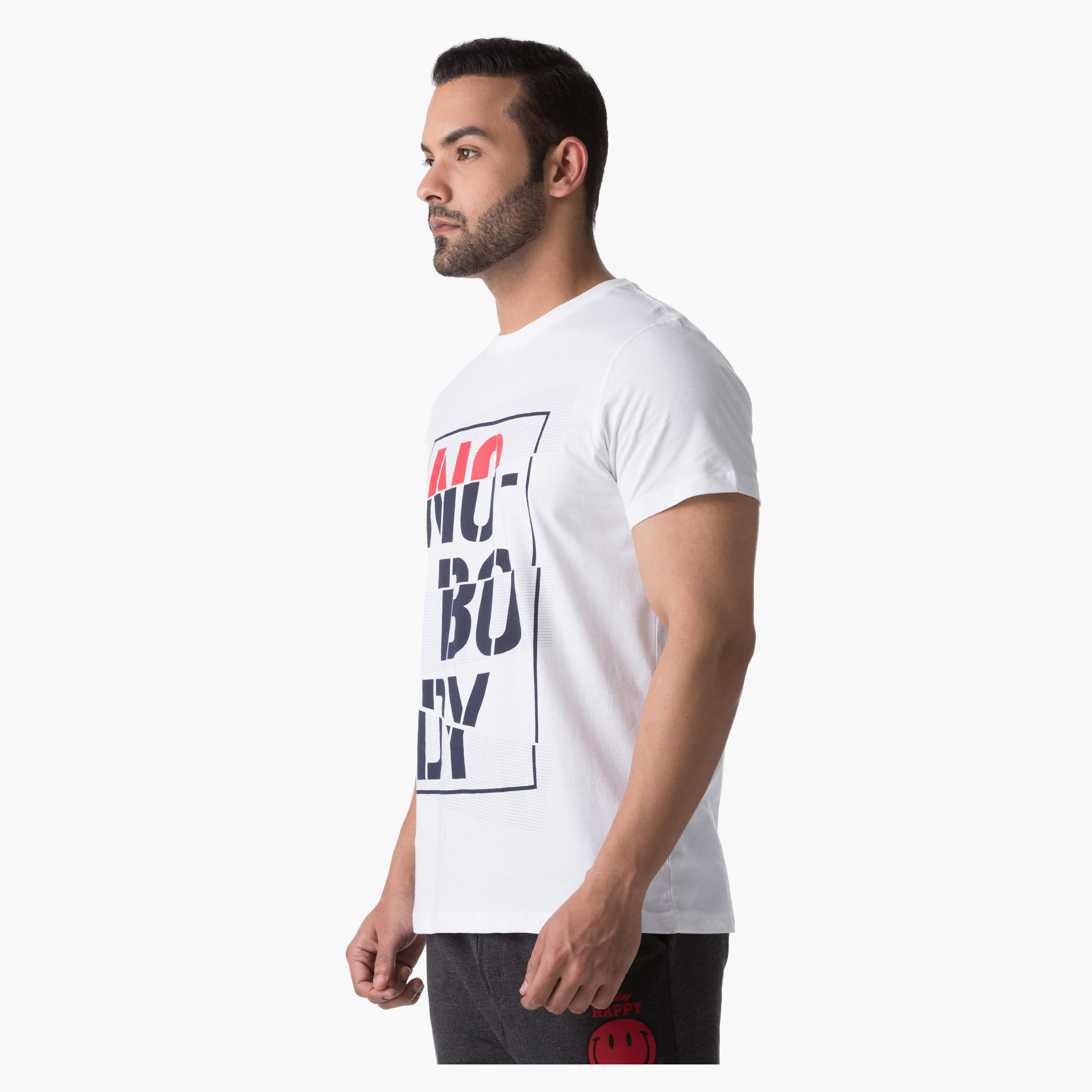 Basic Screen Printed Cotton T-Shirt with Short Sleeves and Crew Neck-men-clothing-tshirtsandpolos-tshirts-image-3