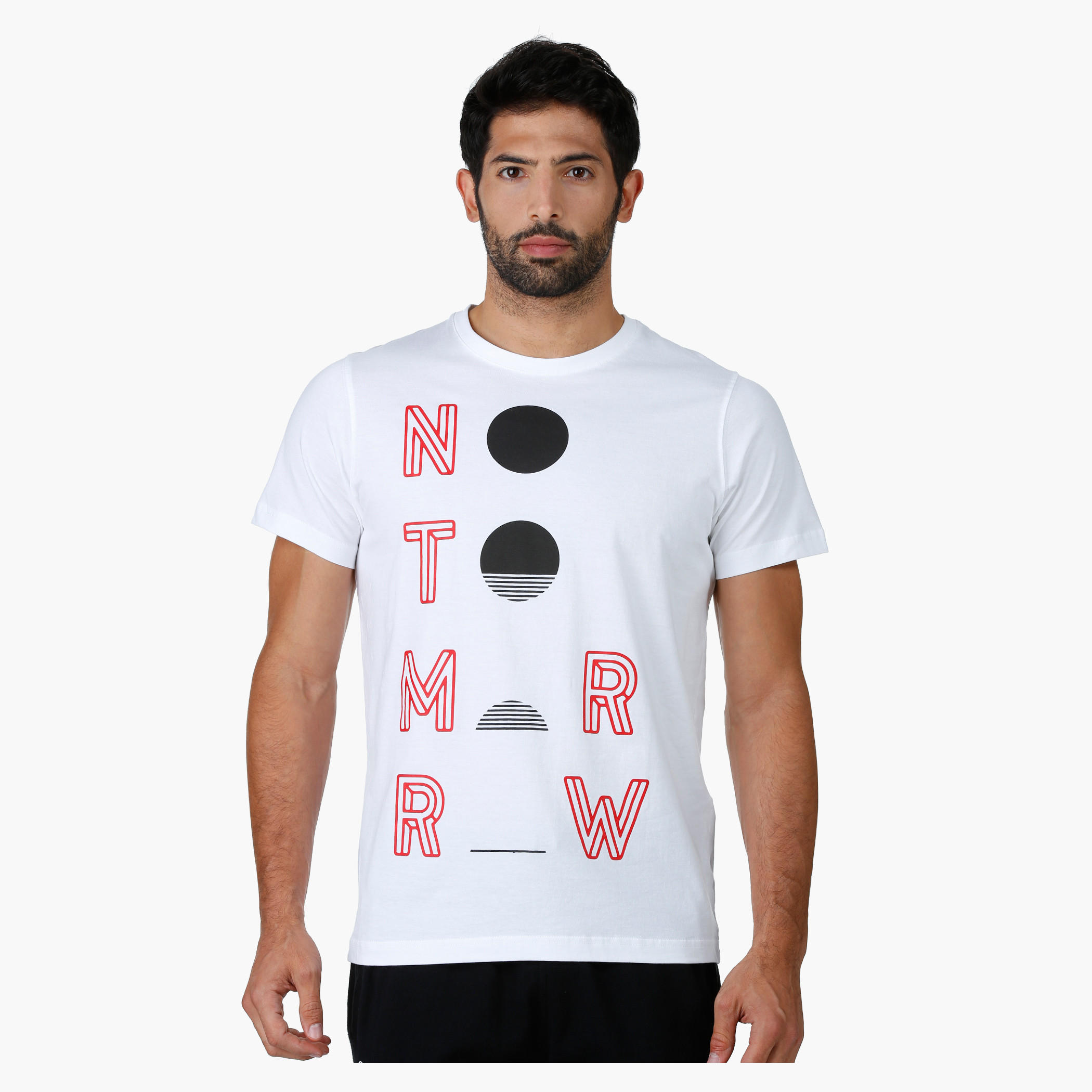 Crew Neck Cotton T-Shirt with Graphic Print and Short Sleeves-men-clothing-tshirtsandpolos-tshirts-image-1