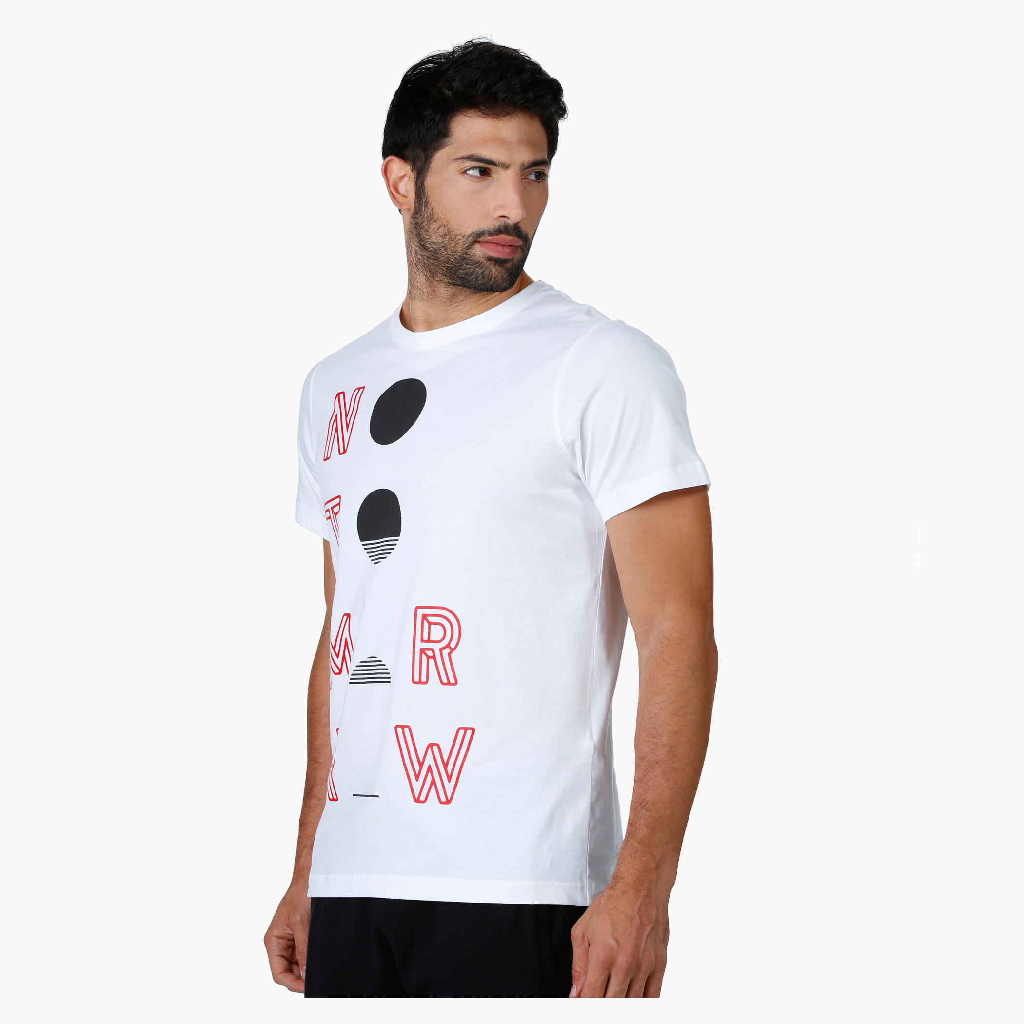 Crew Neck Cotton T-Shirt with Graphic Print and Short Sleeves-men-clothing-tshirtsandpolos-tshirts-image-3