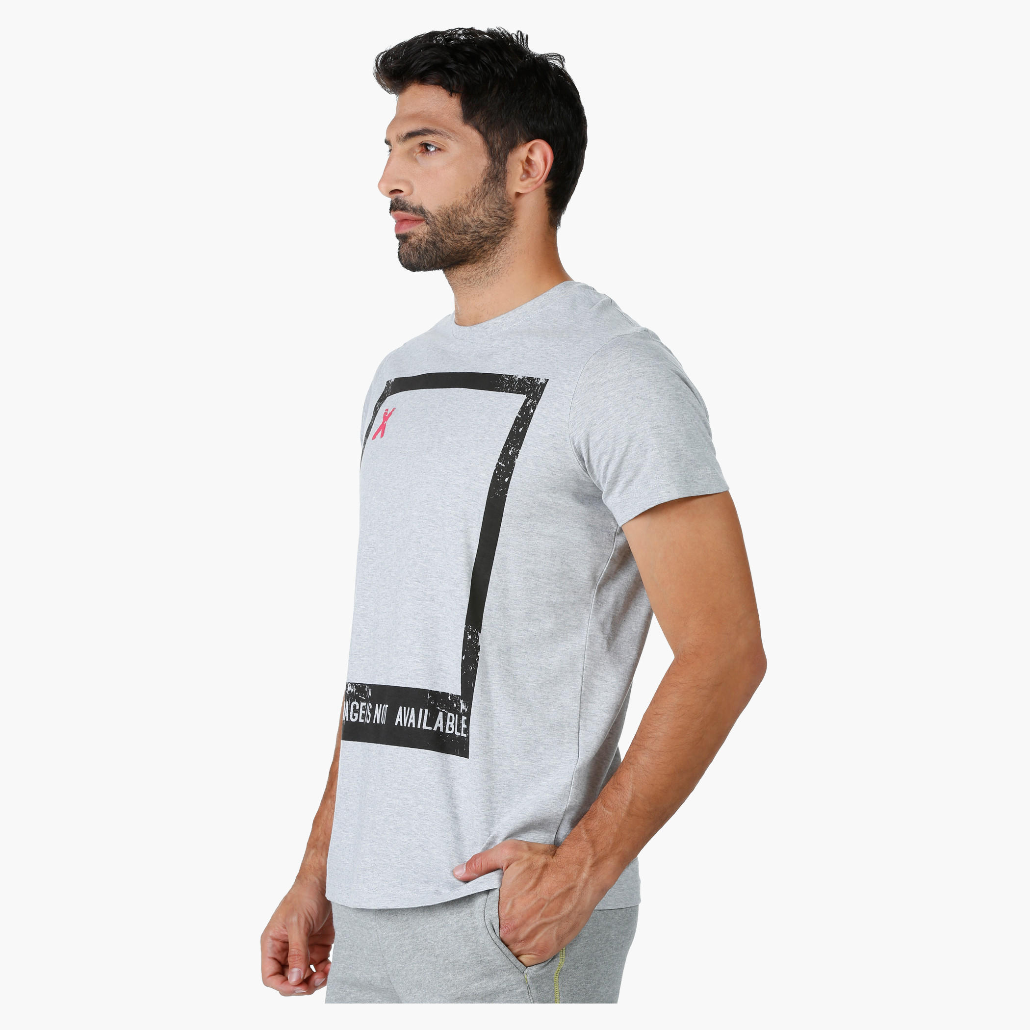 Crew Neck Cotton T-Shirt with Graphic Print and Short Sleeves-men-clothing-tshirtsandpolos-tshirts-image-3