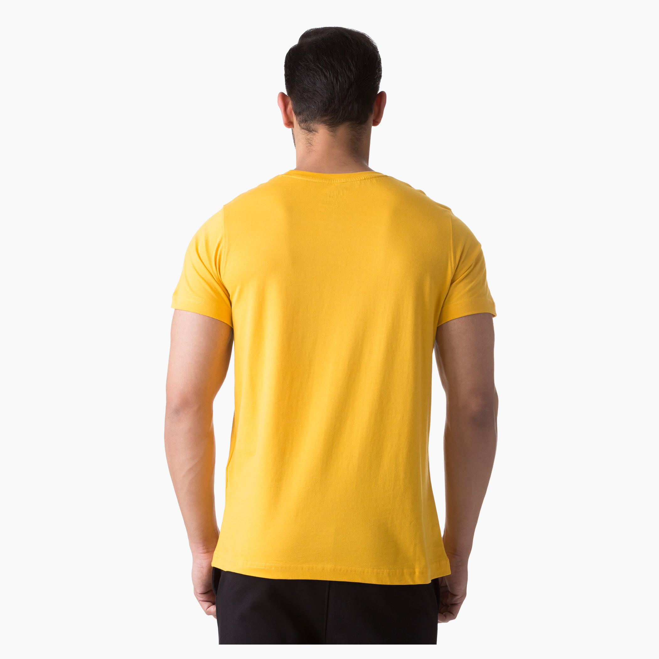 Basic Screen Printed Cotton T-Shirt with Short Sleeves and Crew Neck-men-clothing-tshirtsandpolos-tshirts-image-2