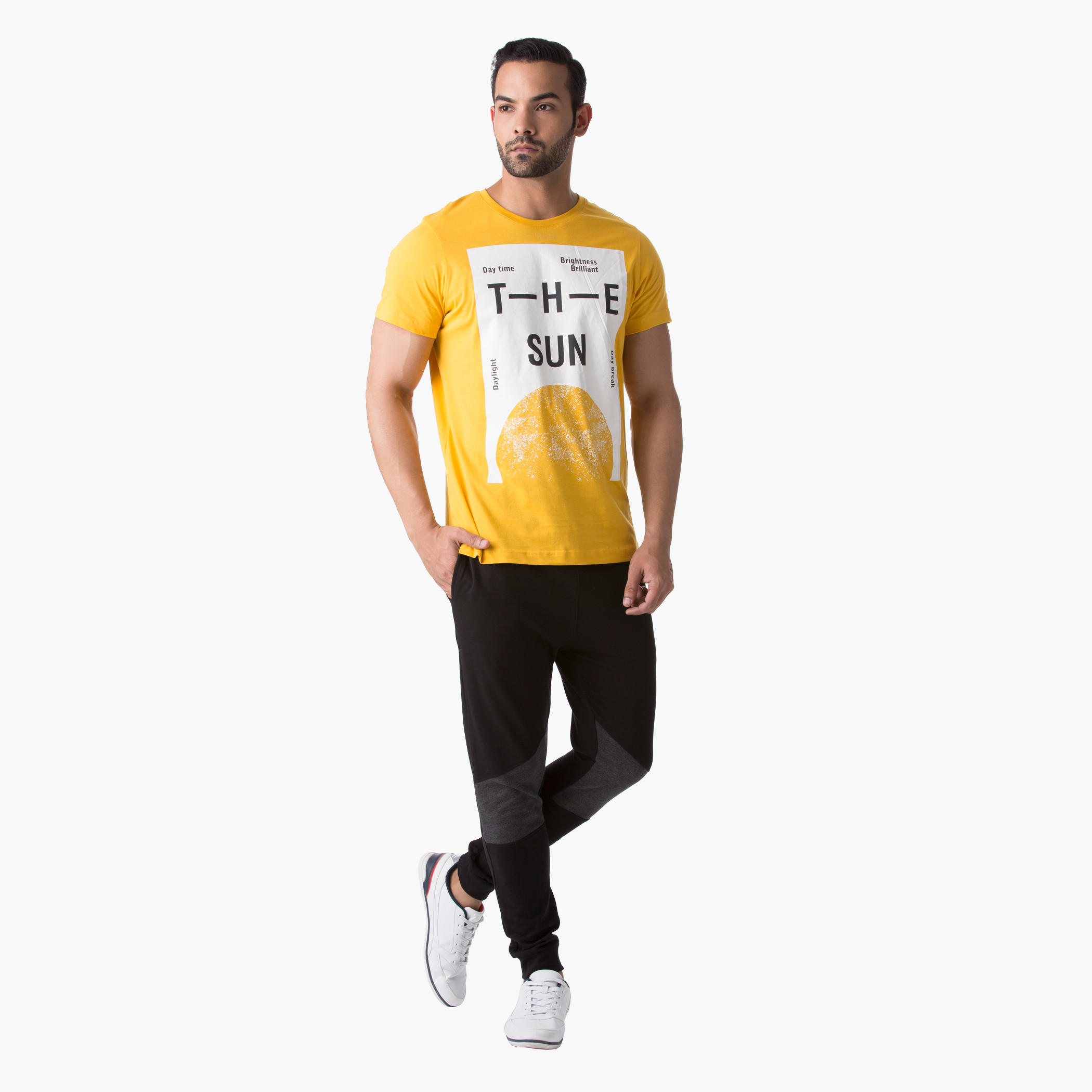Basic Screen Printed Cotton T-Shirt with Short Sleeves and Crew Neck-men-clothing-tshirtsandpolos-tshirts-image-5