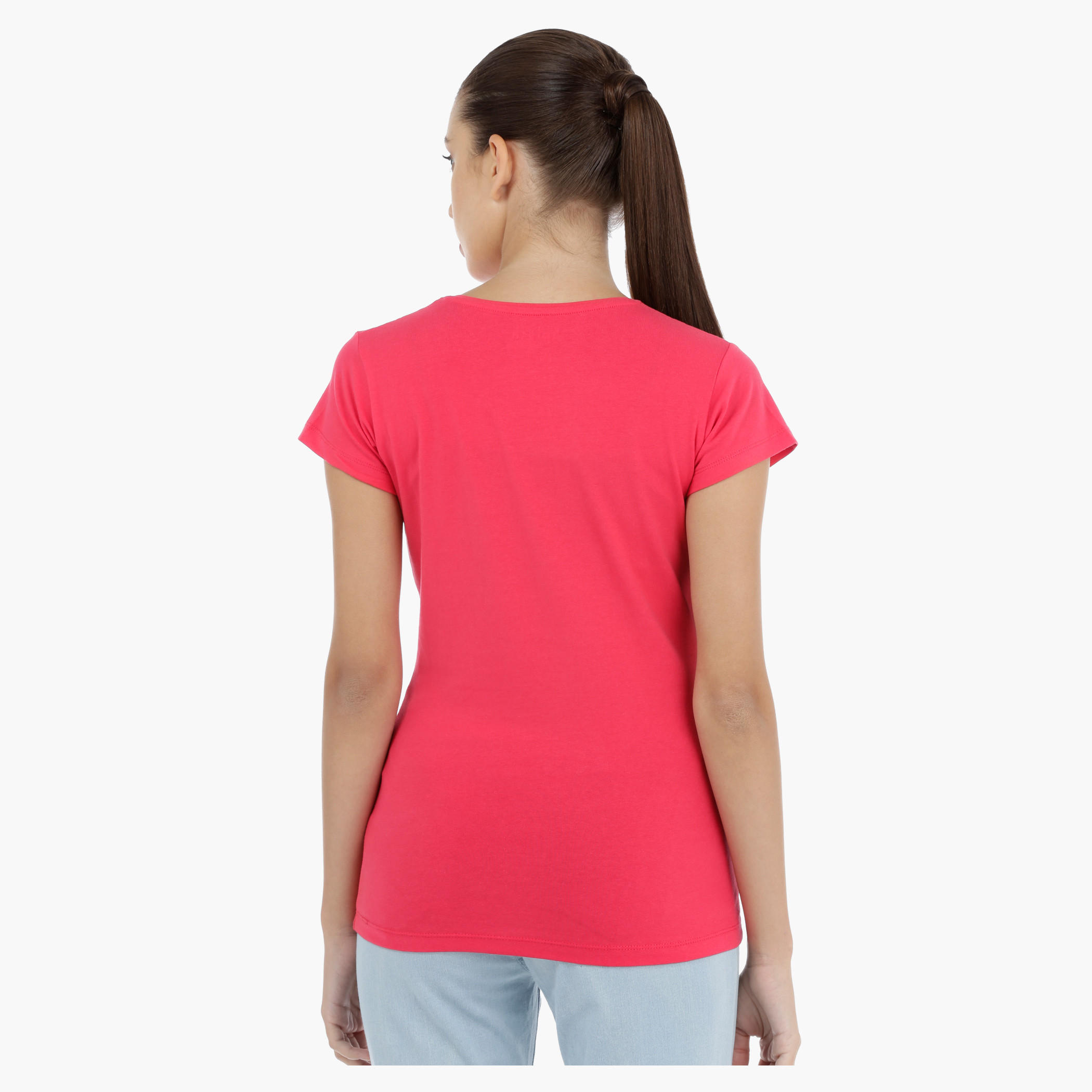 Round Neck T-Shirt with Short Sleeves-women-clothing-tshirts-image-4
