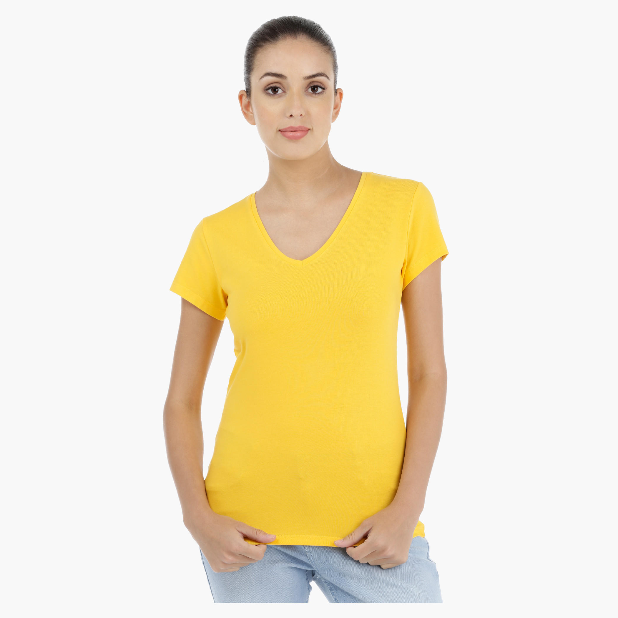 Round Neck T-Shirt with Short Sleeves-women-clothing-tshirts-image-1