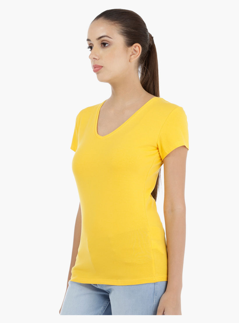 Round Neck T-Shirt with Short Sleeves-women-clothing-tshirts-image-3
