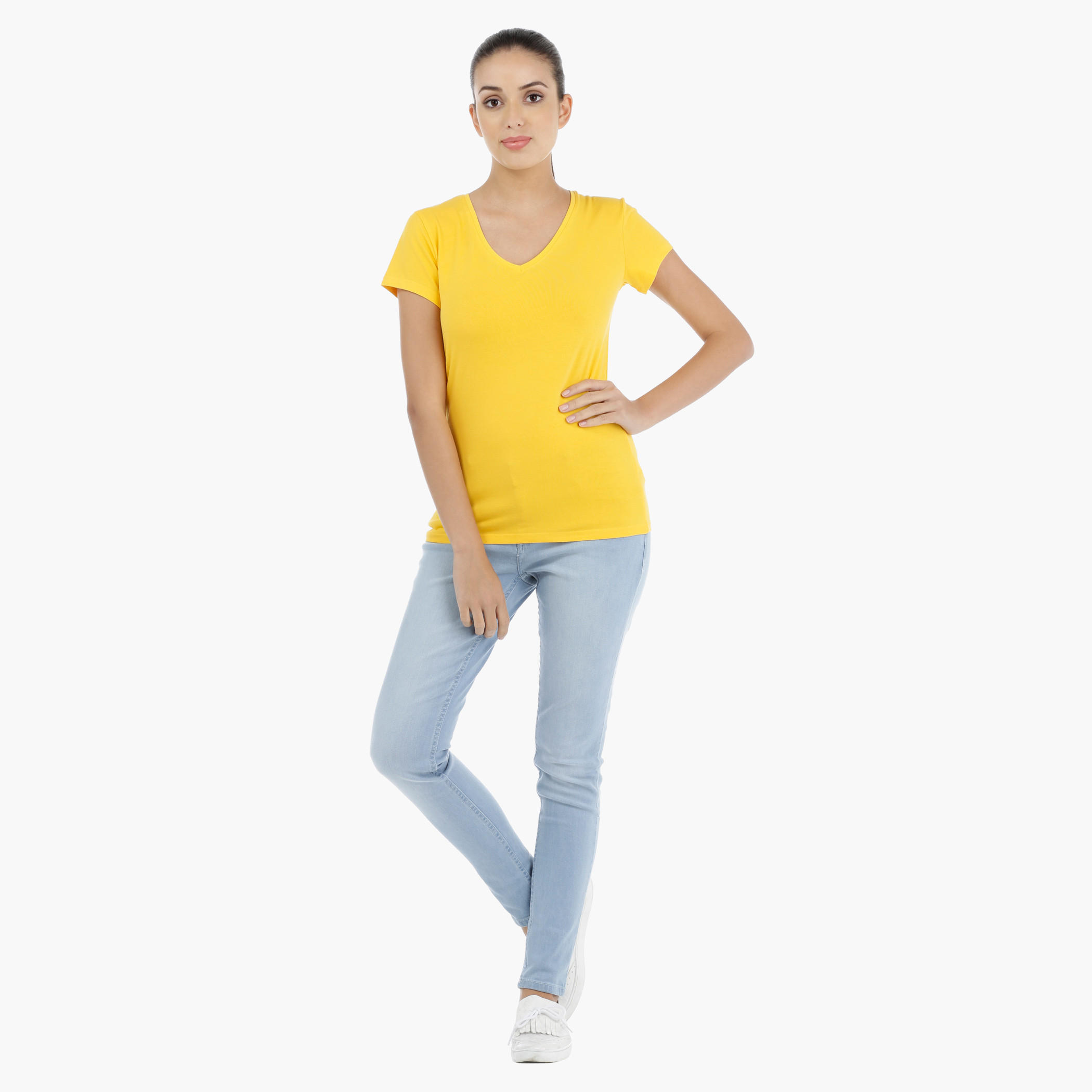 Round Neck T-Shirt with Short Sleeves-women-clothing-tshirts-image-5