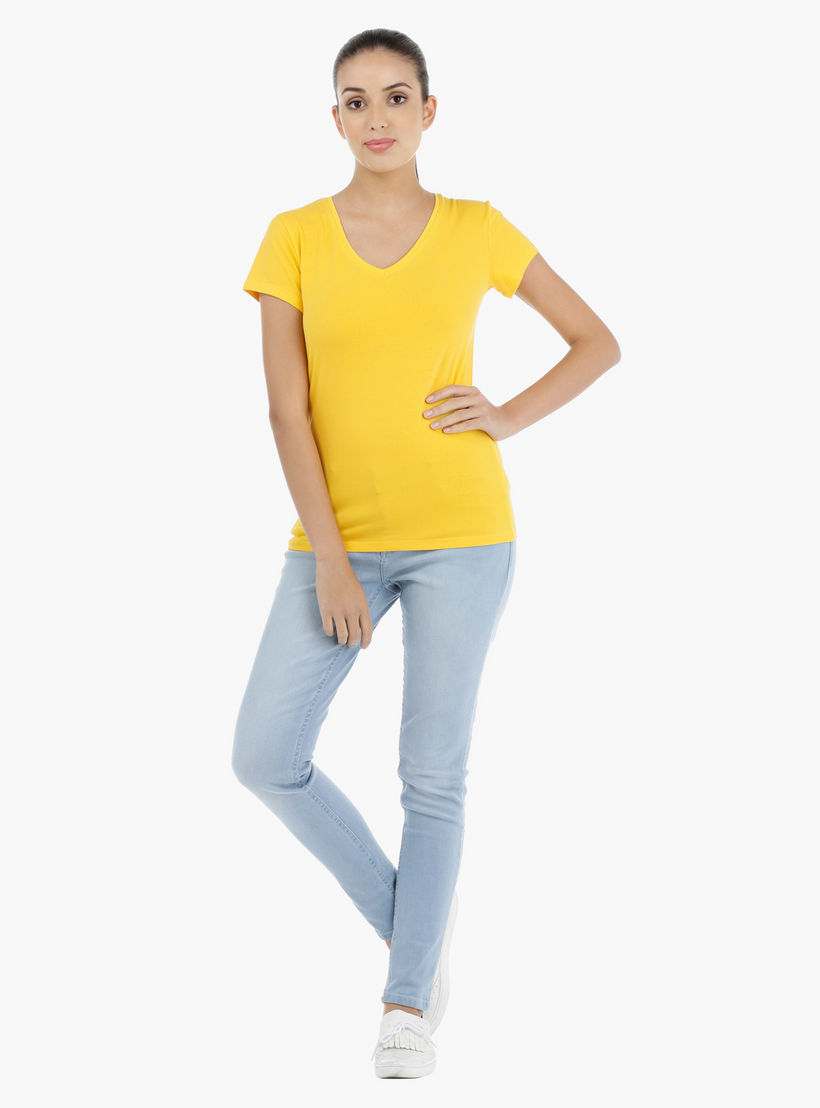 Round Neck T-Shirt with Short Sleeves-women-clothing-tshirts-image-5