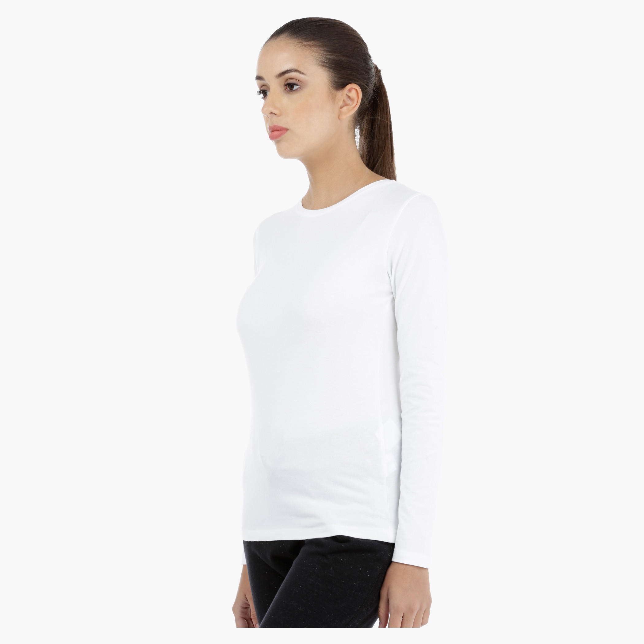 Round Neck T-Shirt with Long Sleeves-women-clothing-tshirts-image-3