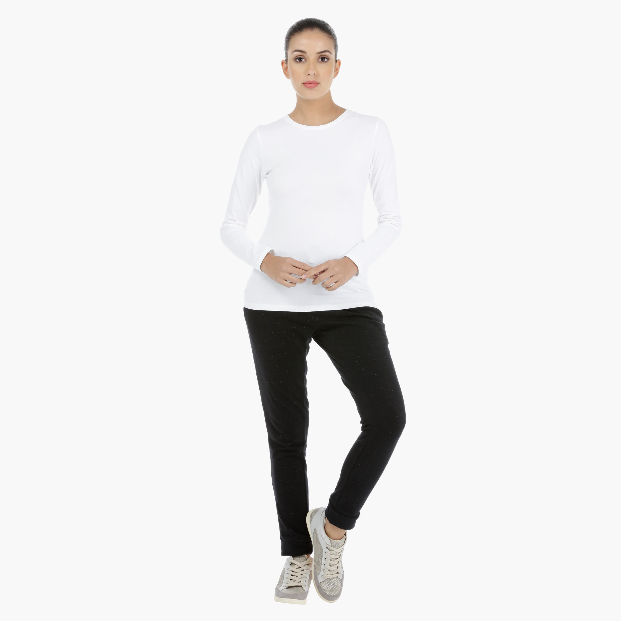 Round Neck T-Shirt with Long Sleeves-women-clothing-tshirts-image-5