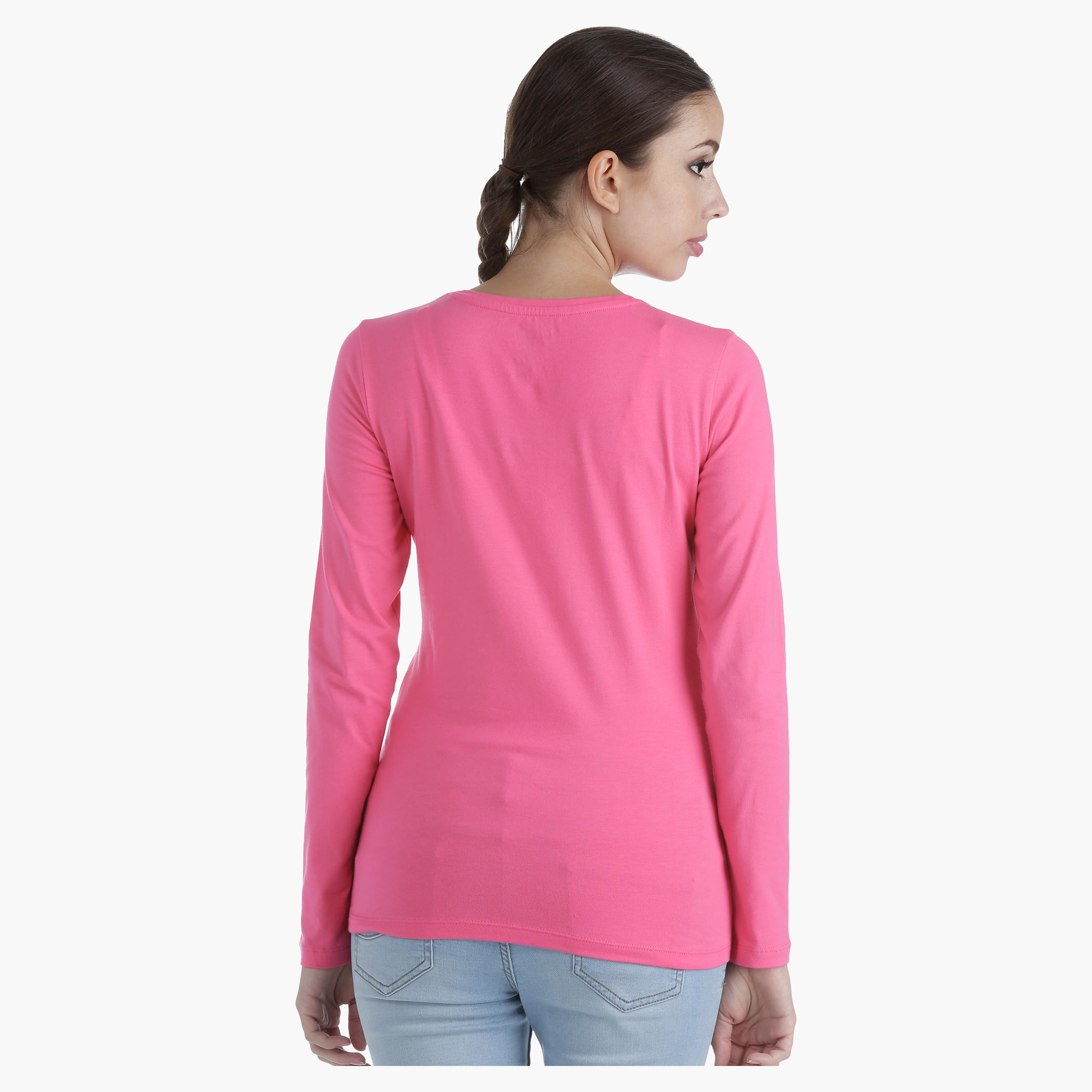Basic Top with Crew Neck and Long Sleeves in Regular Fit-women-clothing-tshirts-image-4