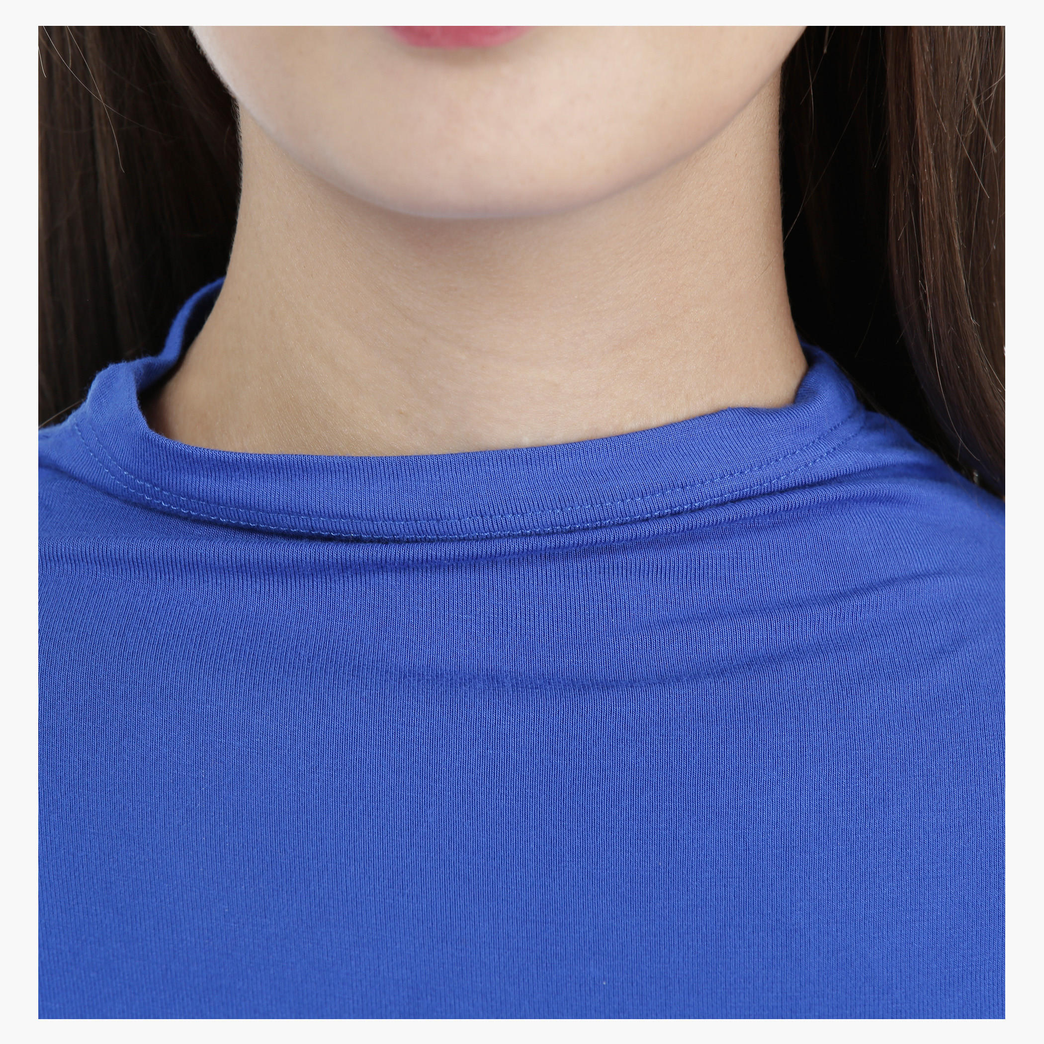 Basic T-Shirt with Mock Turtle Neck in Regular Fit-women-clothing-tshirts-image-2
