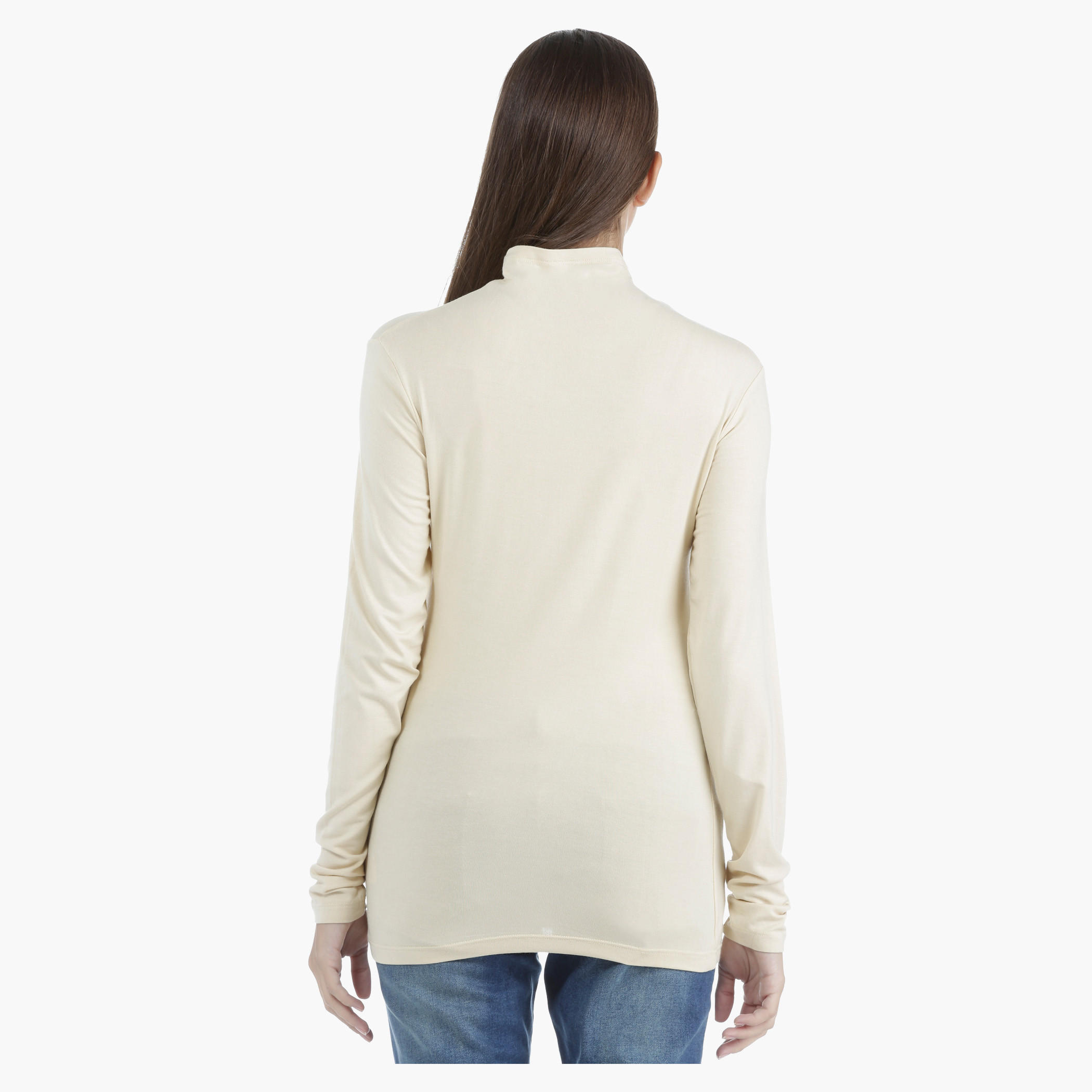 T-Shirt with Mock Turtle Neck in Regular Fit-women-clothing-tshirts-image-2