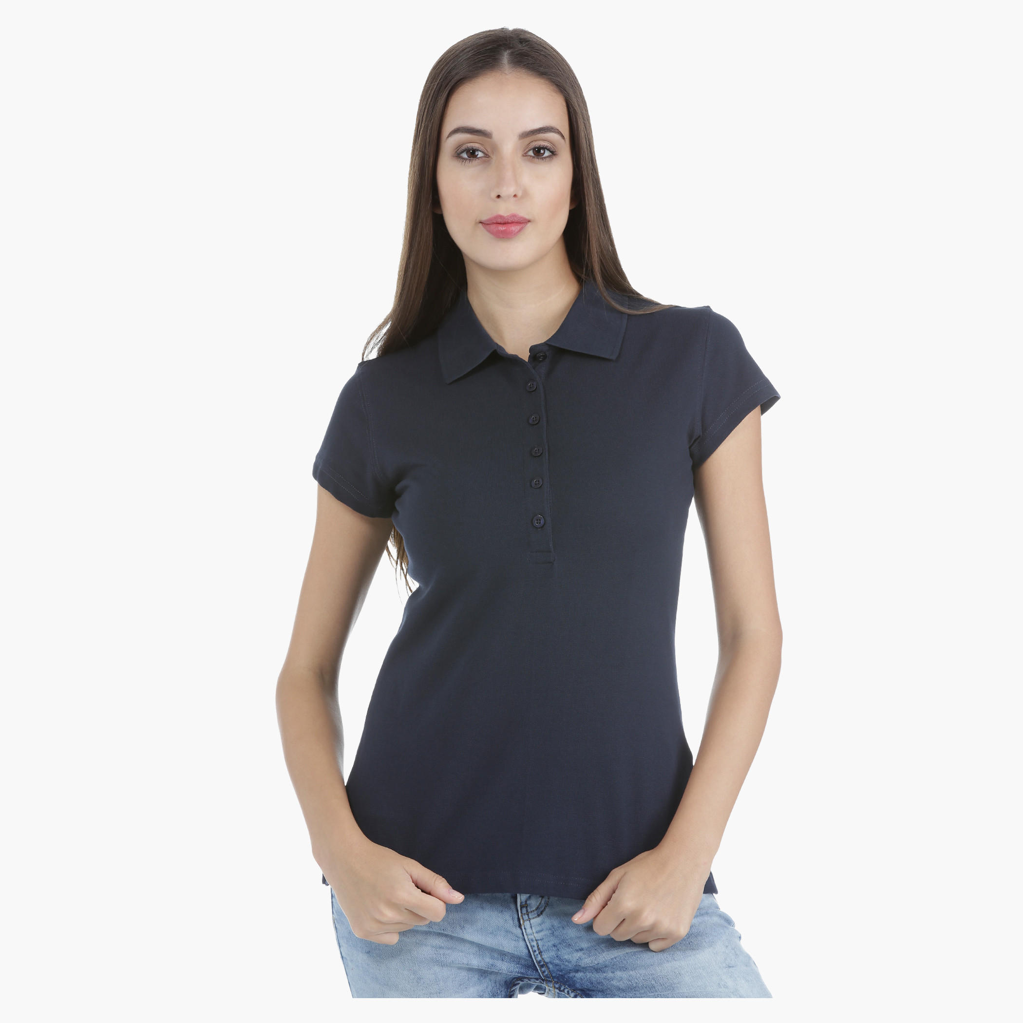 Polo T-shirt with Pique Collar in Regular Fit-women-clothing-tshirts-image-1