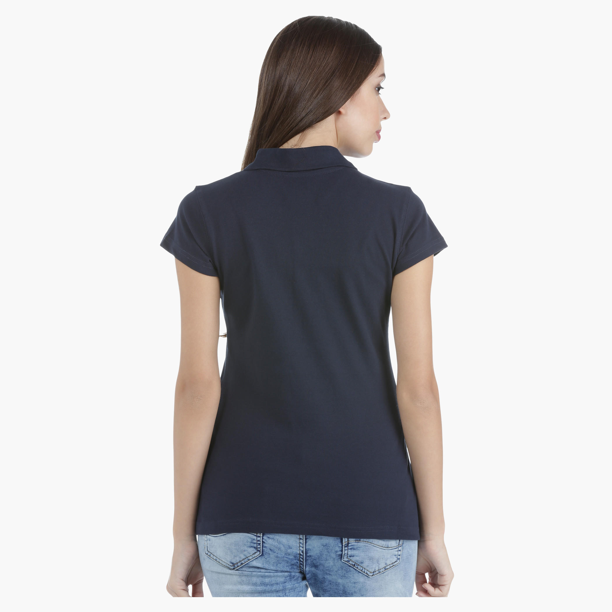 Polo T-shirt with Pique Collar in Regular Fit-women-clothing-tshirts-image-2