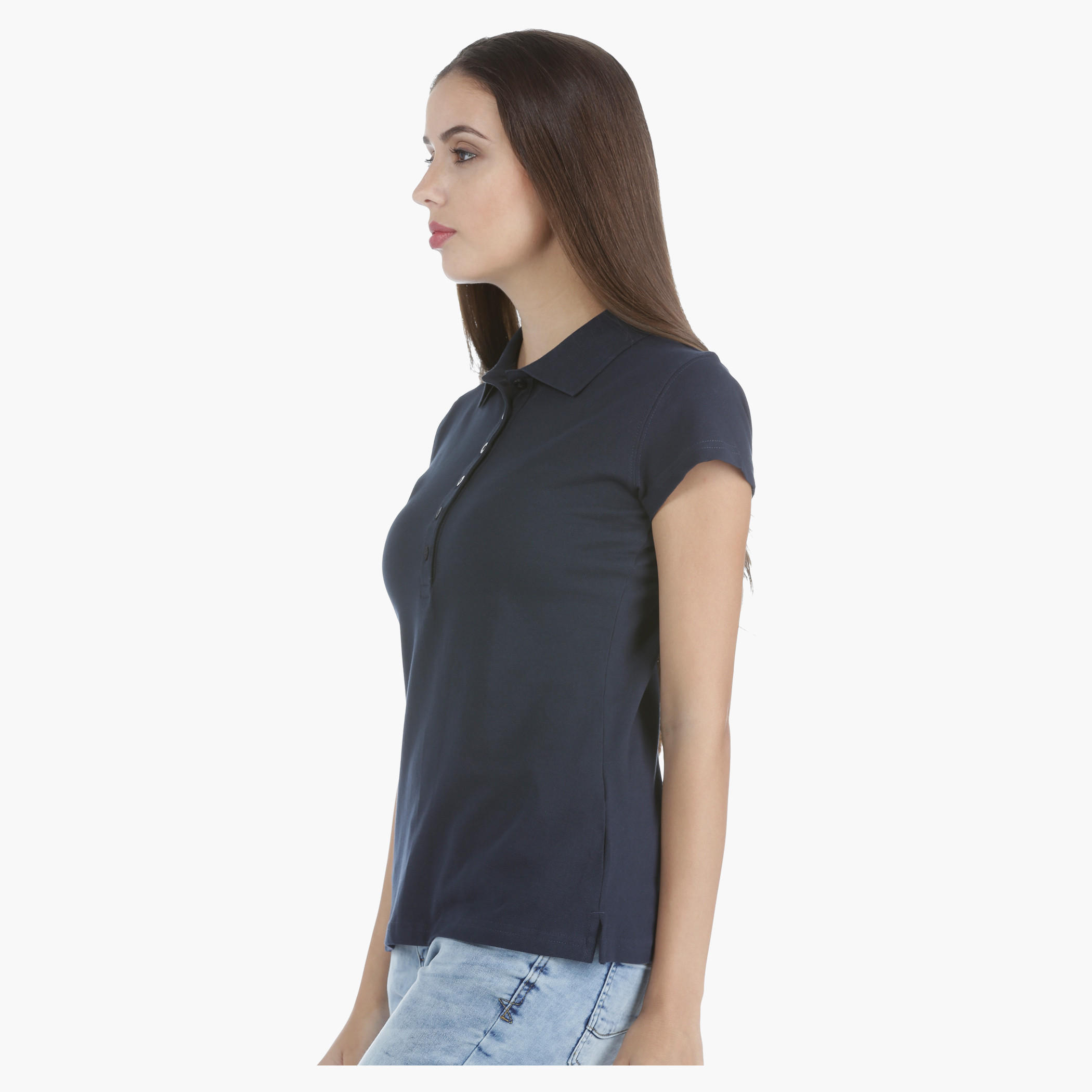Polo T-shirt with Pique Collar in Regular Fit-women-clothing-tshirts-image-3