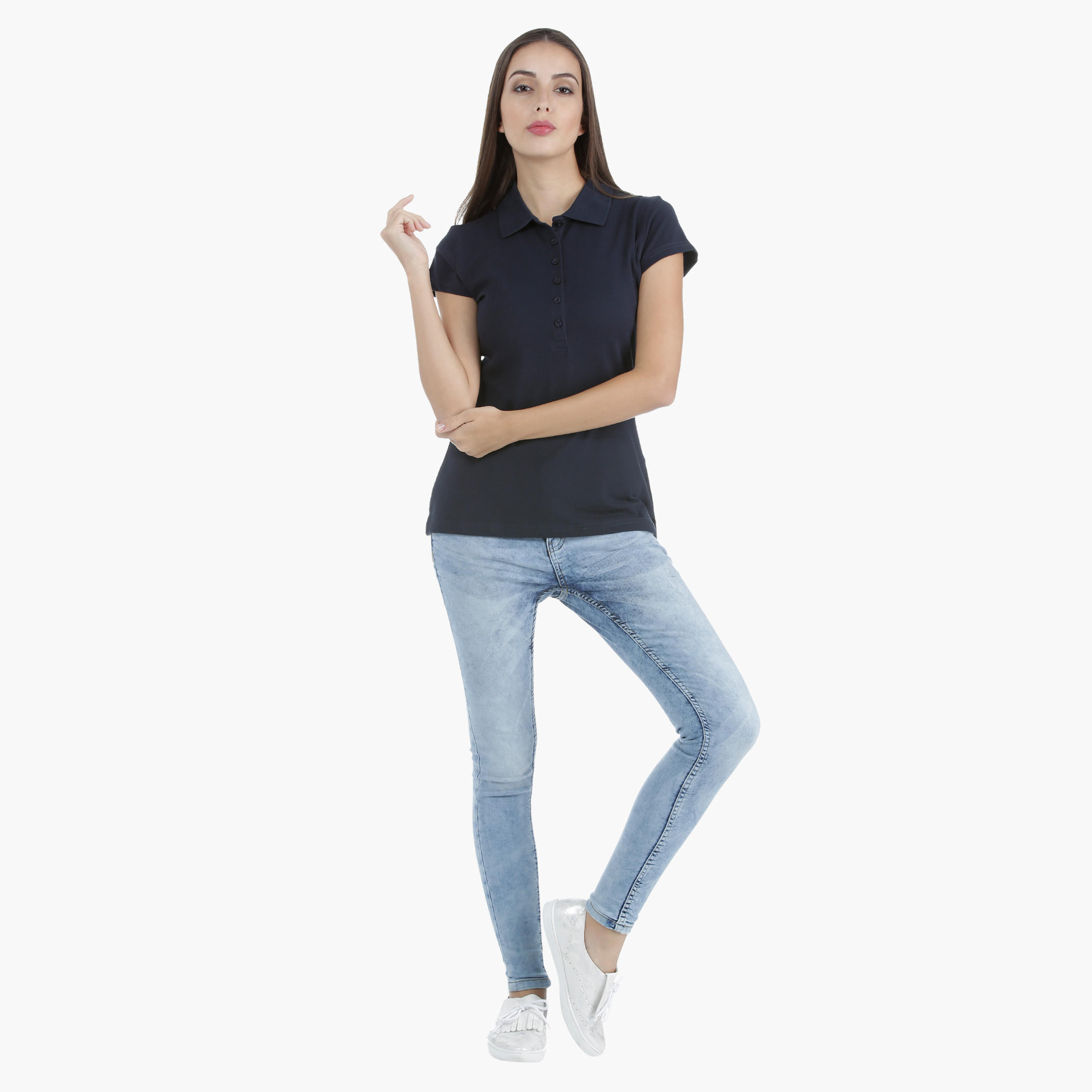Polo T-shirt with Pique Collar in Regular Fit-women-clothing-tshirts-image-5