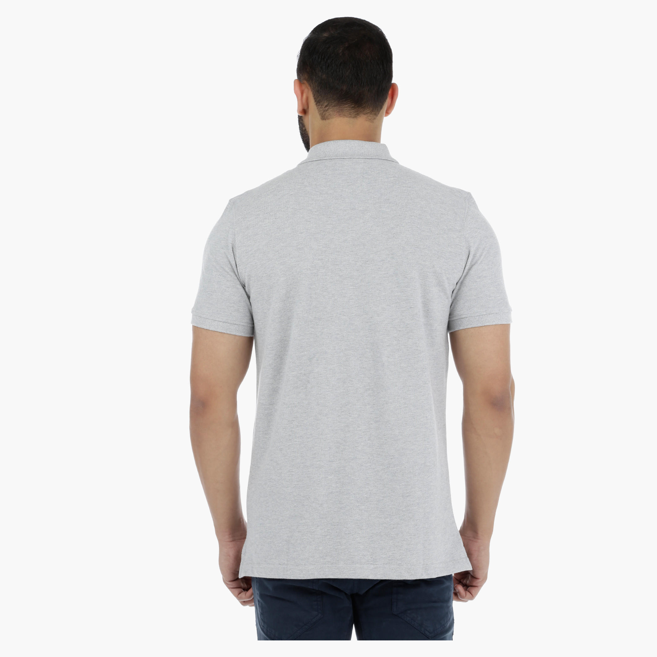 Pique Polo Neck T-Shirt with Short Sleeves-men-clothing-tshirtsandpolos-polos-image-2