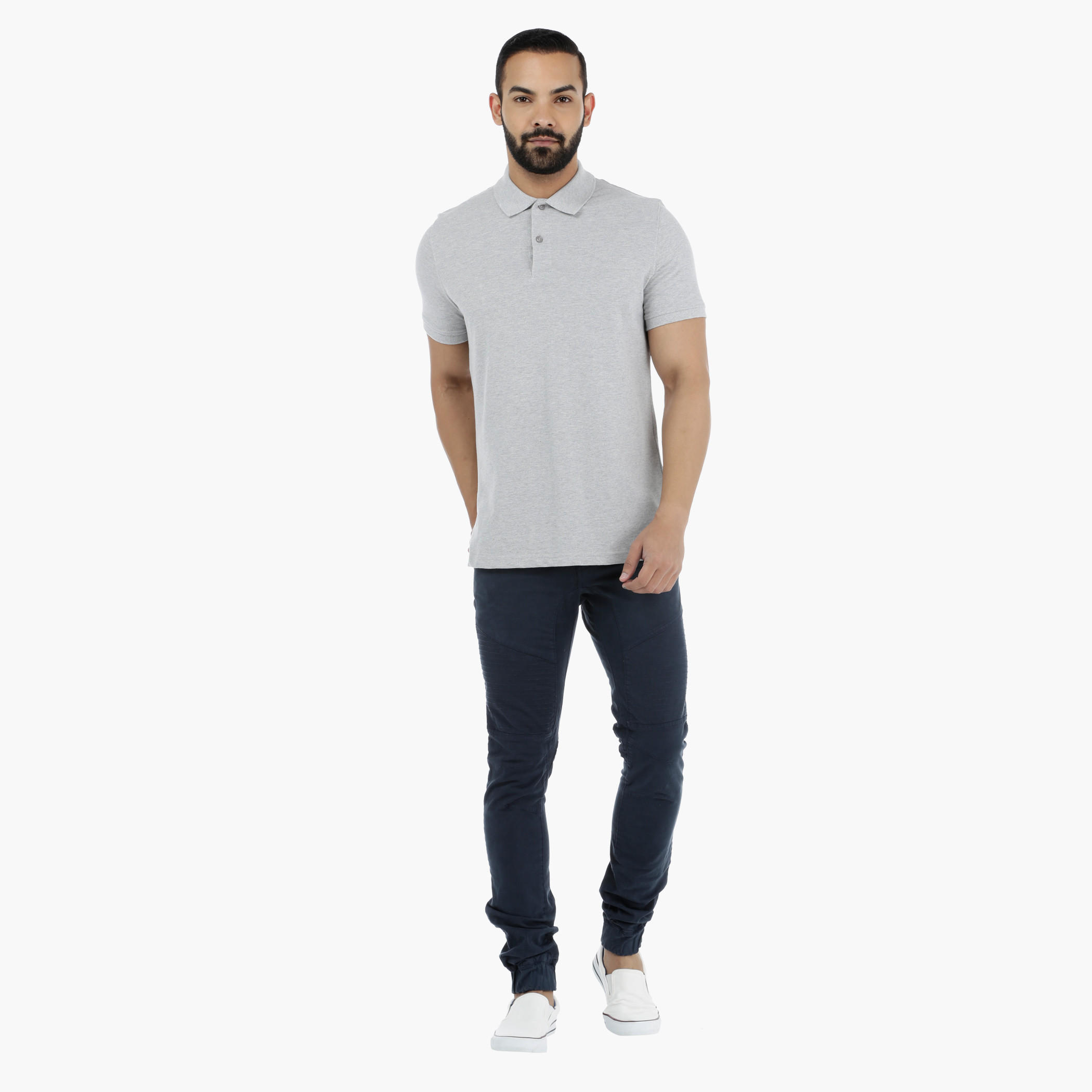 Pique Polo Neck T-Shirt with Short Sleeves-men-clothing-tshirtsandpolos-polos-image-5