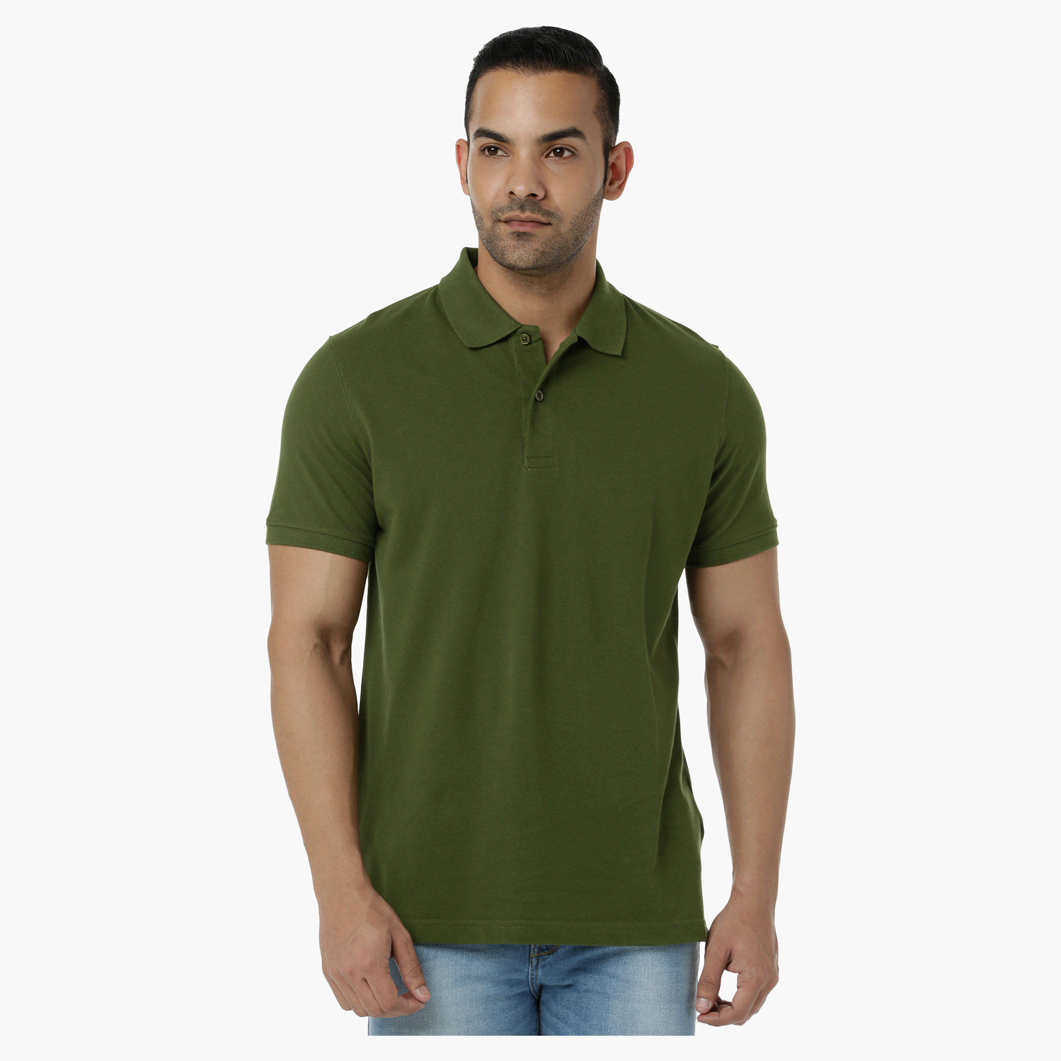 Cotton Polo T-Shirt with Pique Collar and Short Sleeves in Regular Fit-men-clothing-tshirtsandpolos-polos-image-1