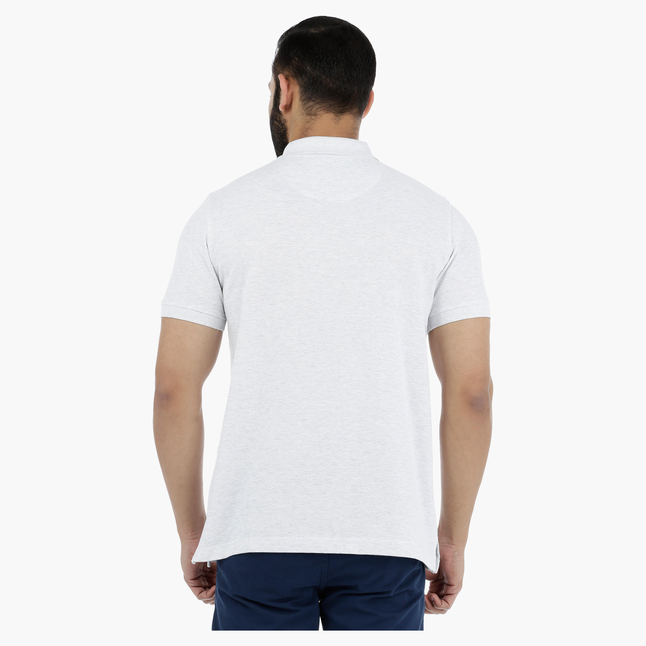 Pique Polo Neck T-Shirt with Short Sleeves-men-clothing-tshirtsandpolos-polos-image-2