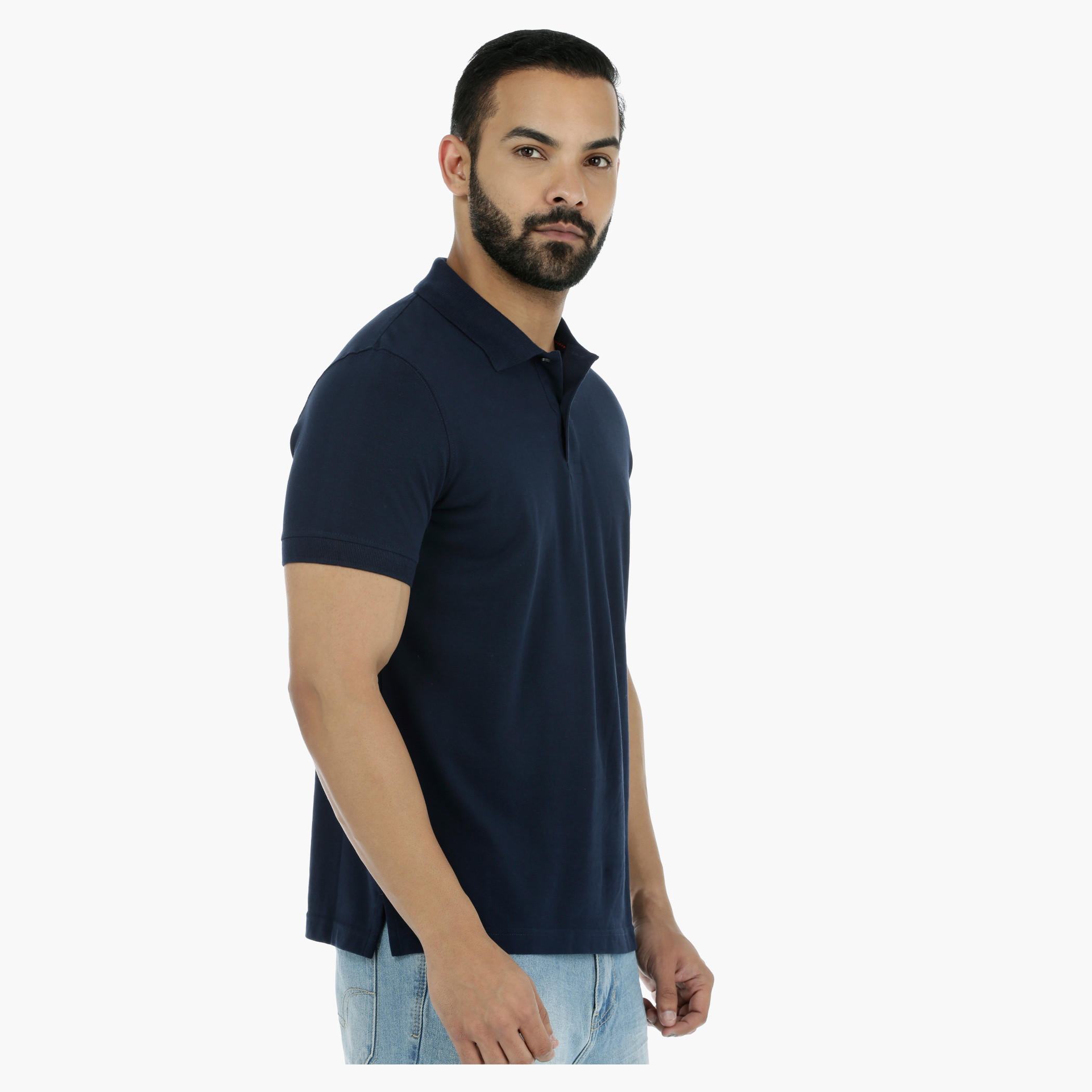 Pique Polo Neck T-Shirt with Short Sleeves-men-clothing-tshirtsandpolos-polos-image-8