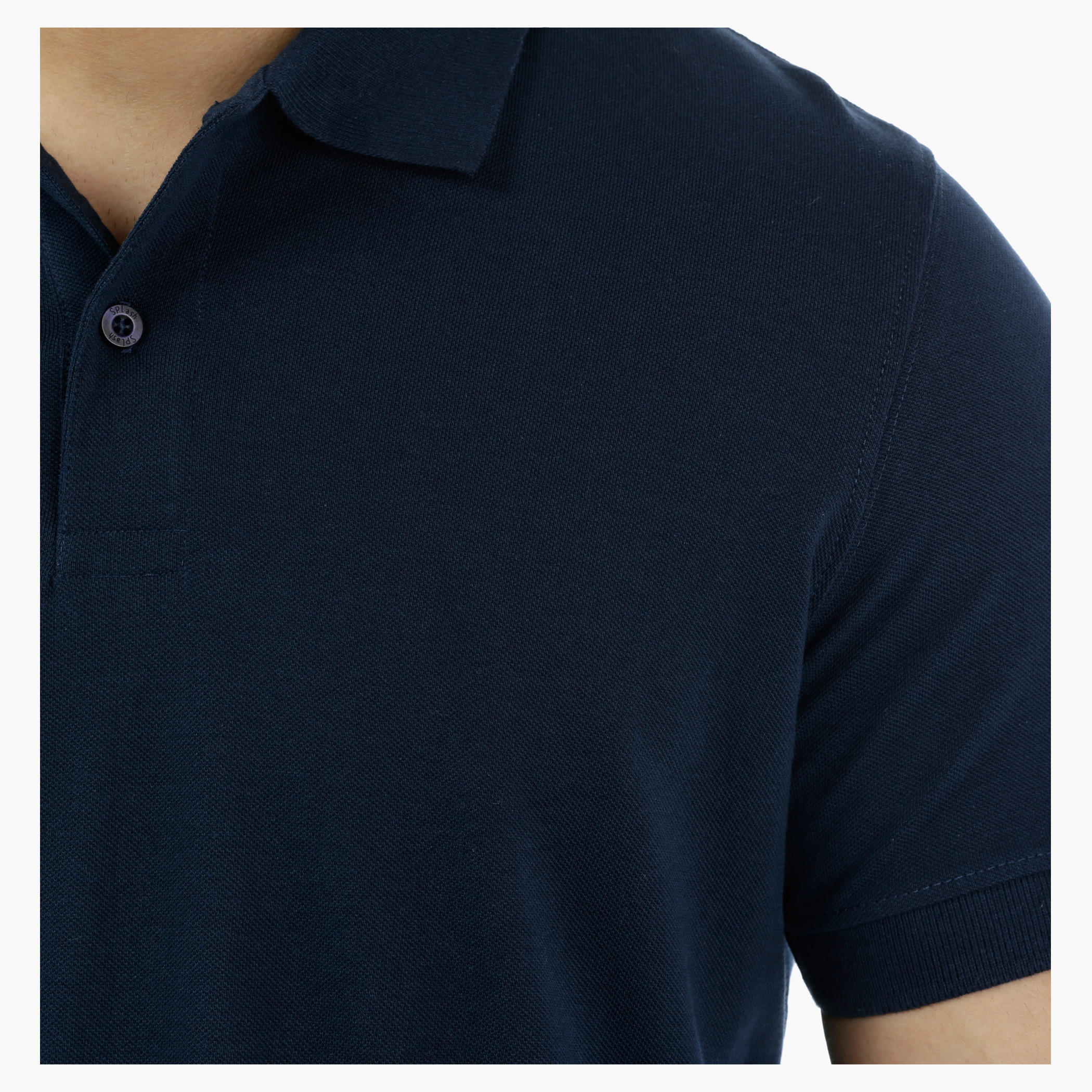 Pique Polo Neck T-Shirt with Short Sleeves-men-clothing-tshirtsandpolos-polos-image-9