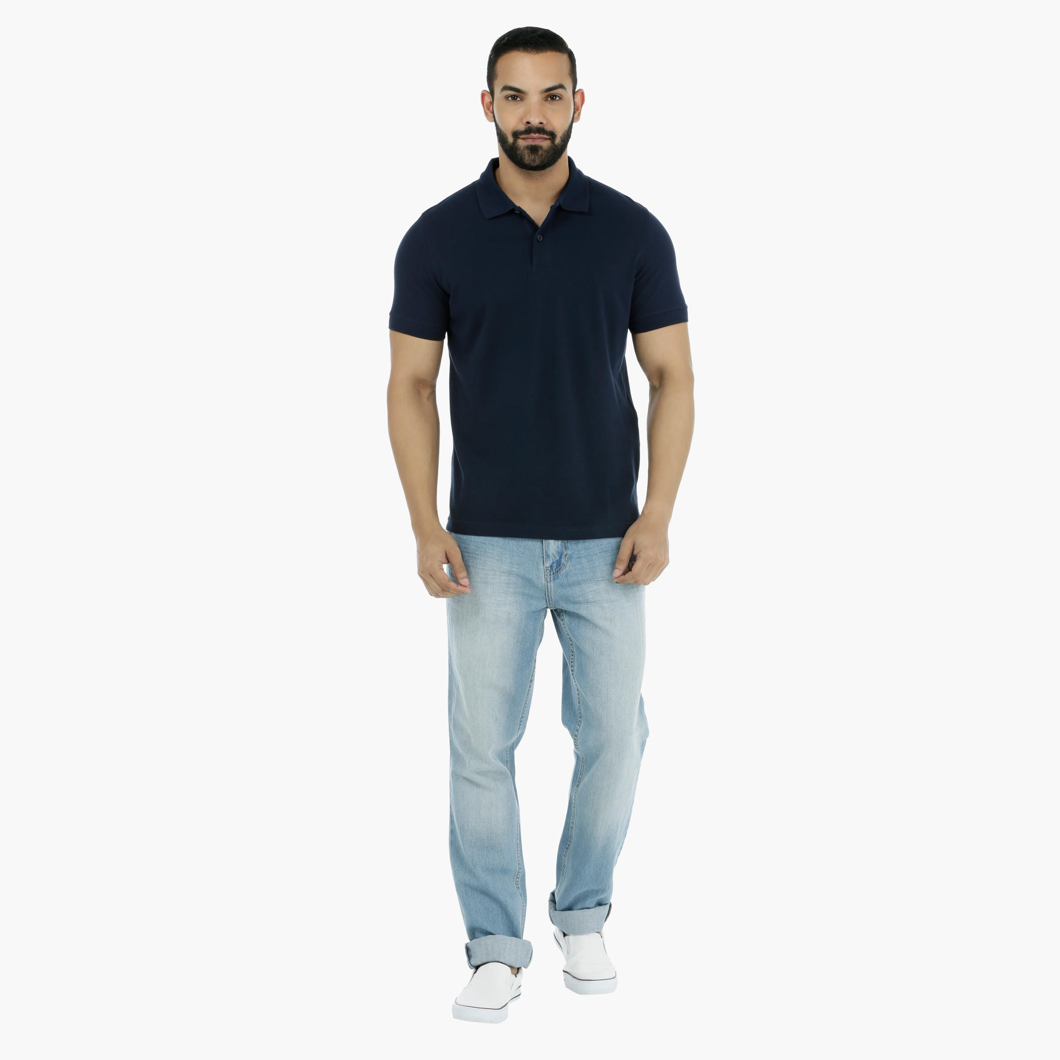 Pique Polo Neck T-Shirt with Short Sleeves-men-clothing-tshirtsandpolos-polos-image-10