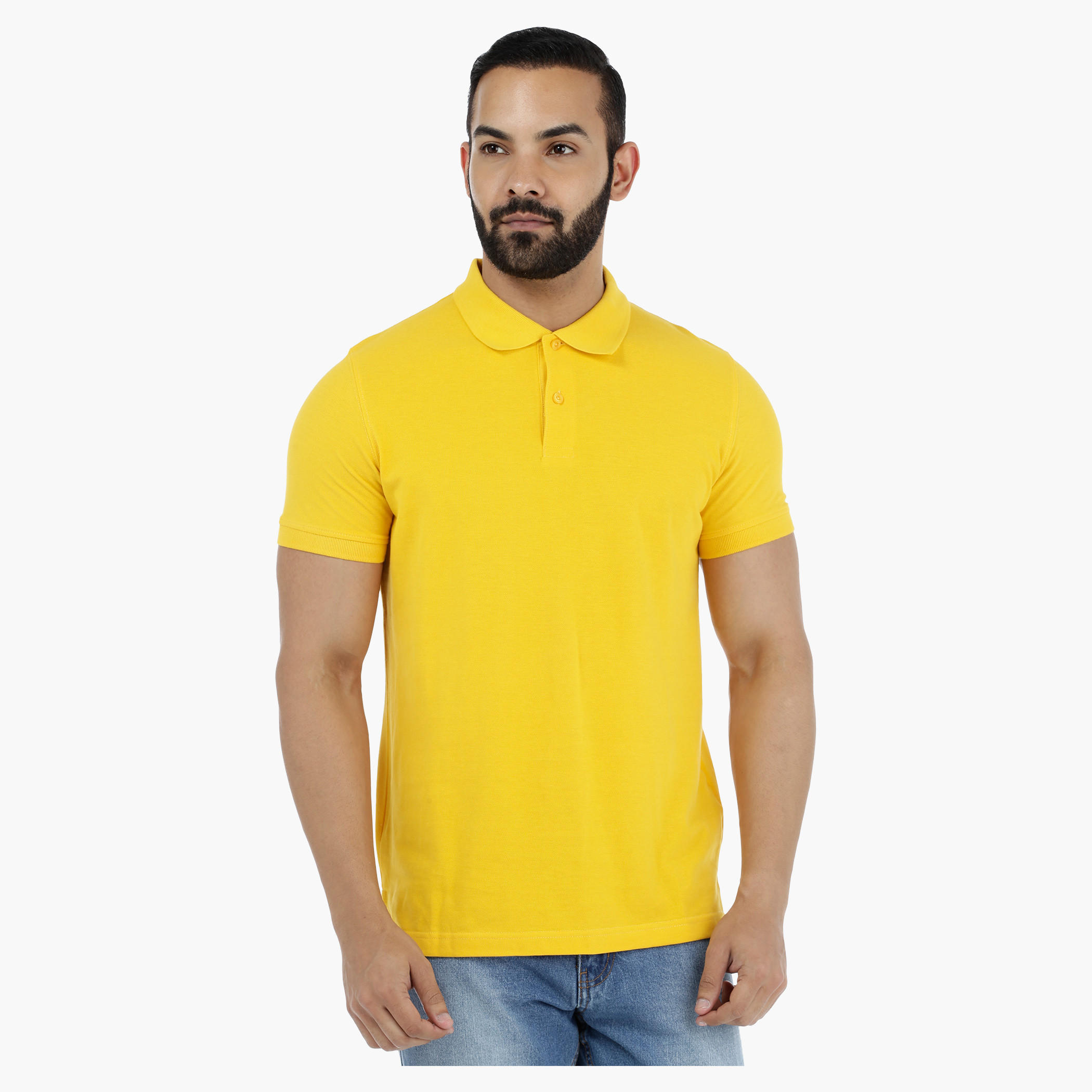 Pique Polo Neck T-Shirt with Short Sleeves-men-clothing-tshirtsandpolos-polos-image-6