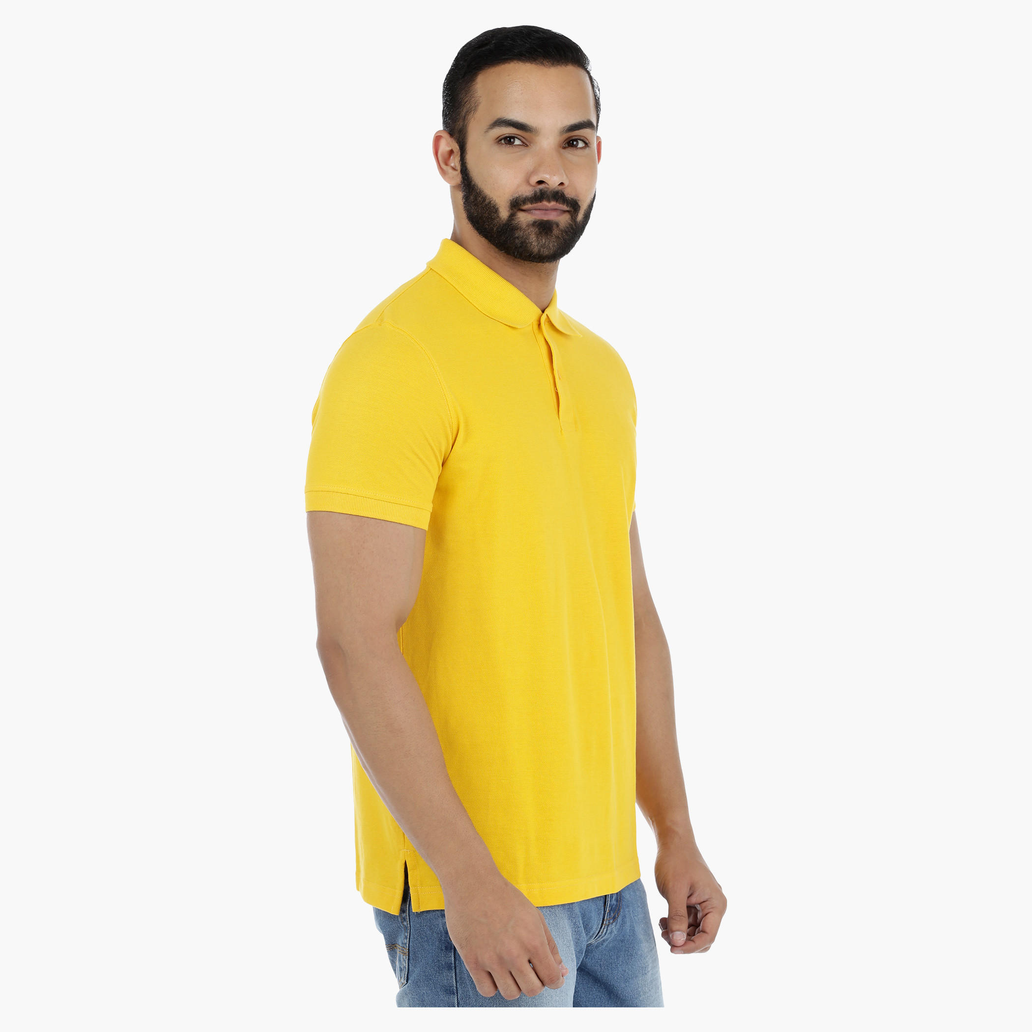 Pique Polo Neck T-Shirt with Short Sleeves-men-clothing-tshirtsandpolos-polos-image-8