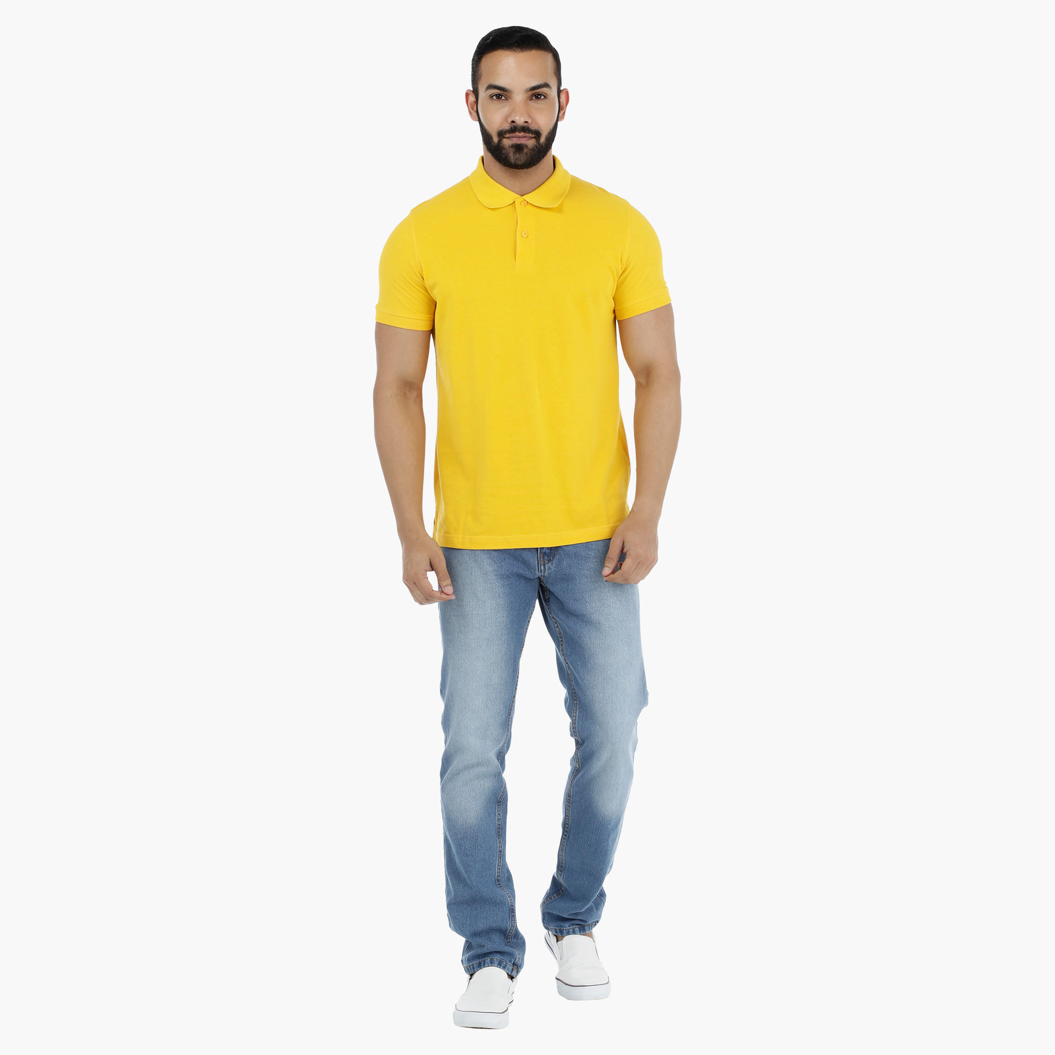 Pique Polo Neck T-Shirt with Short Sleeves-men-clothing-tshirtsandpolos-polos-image-10