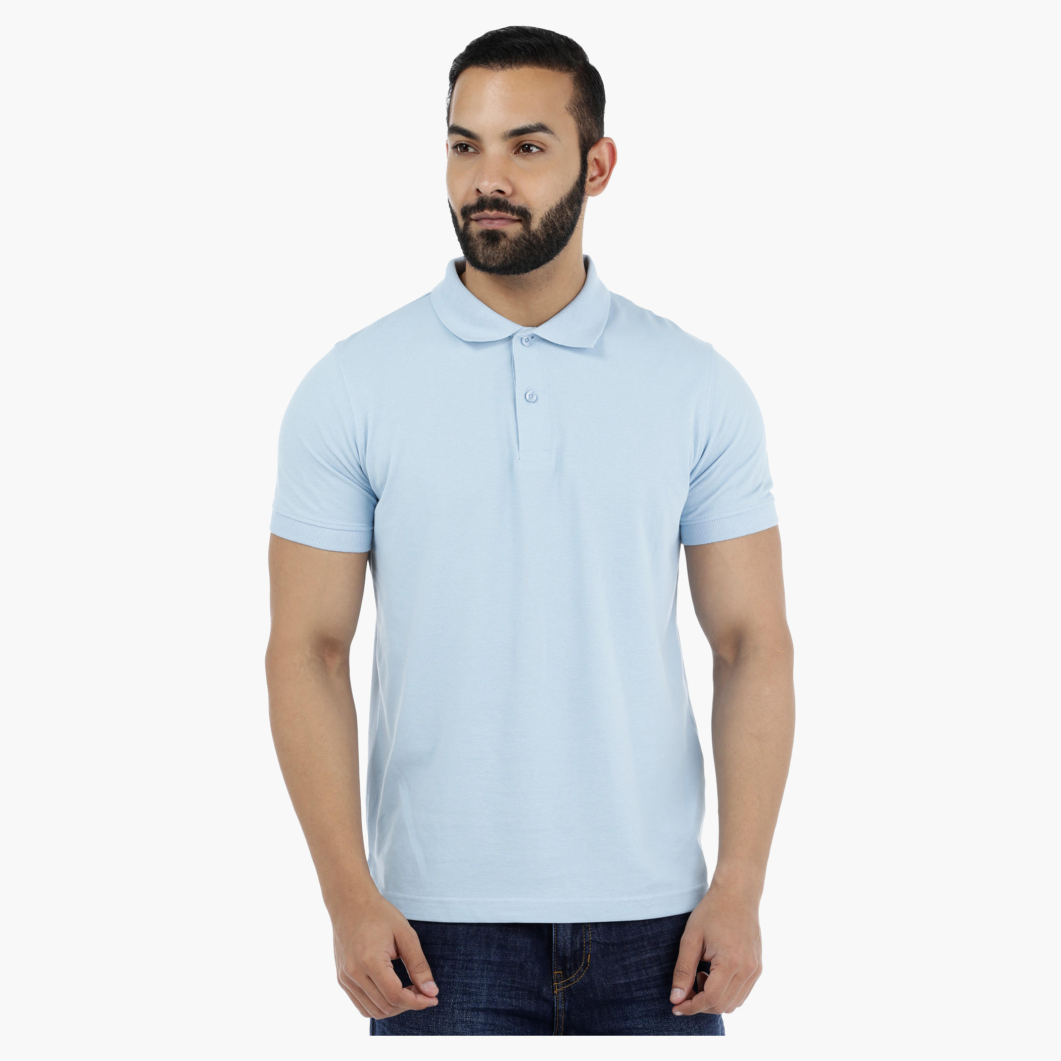 Pique Polo Neck T-Shirt with Short Sleeves-men-clothing-tshirtsandpolos-polos-image-11