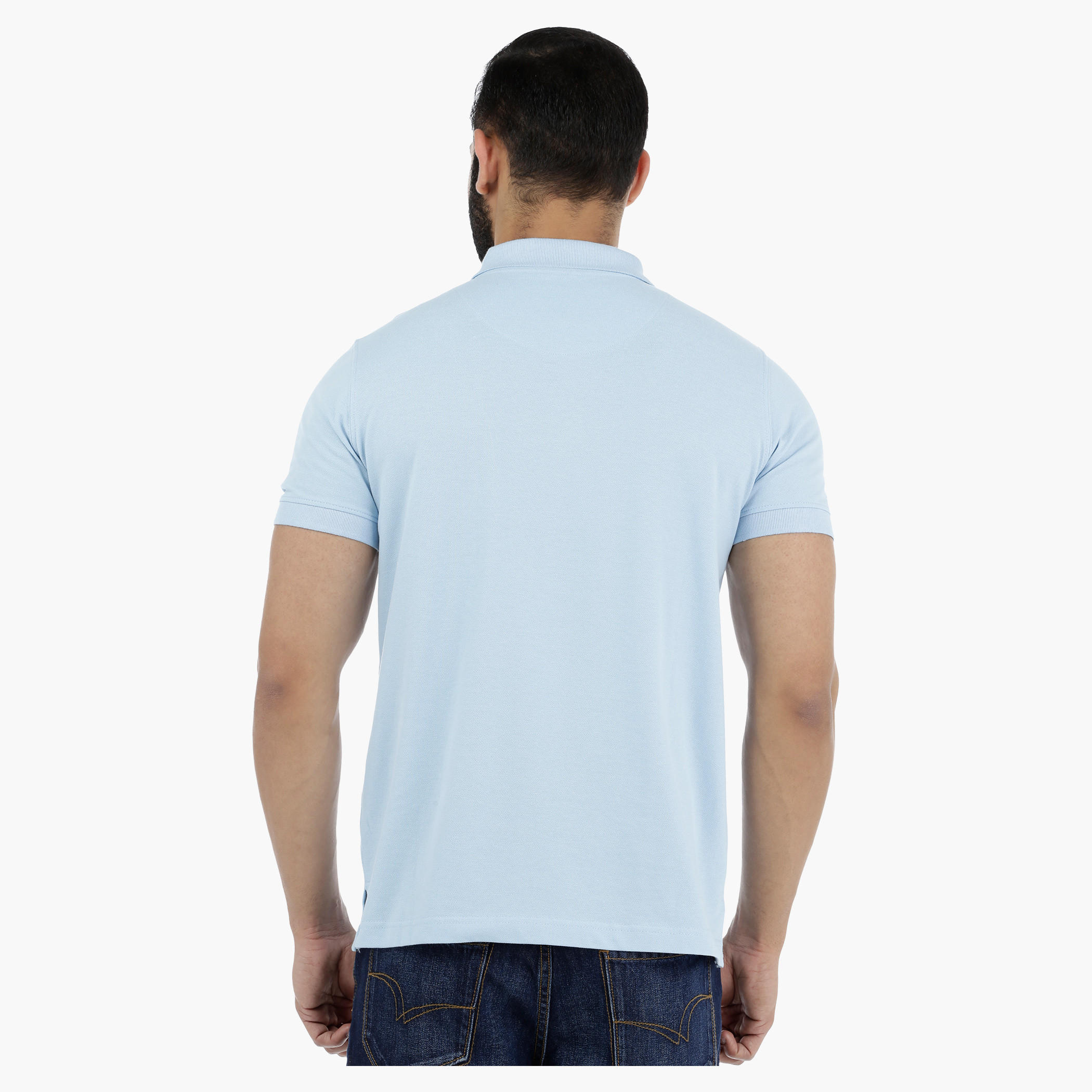 Pique Polo Neck T-Shirt with Short Sleeves-men-clothing-tshirtsandpolos-polos-image-12