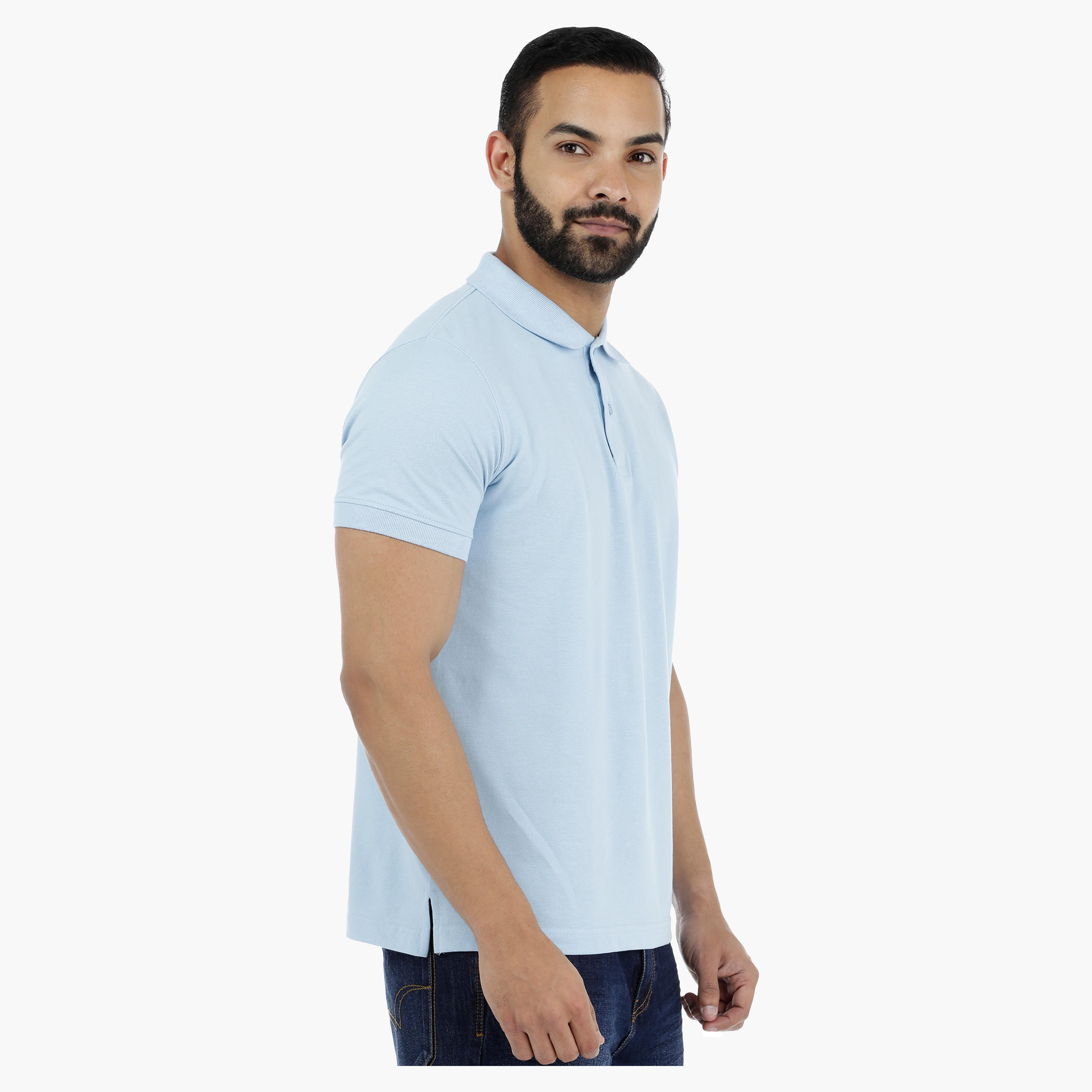 Pique Polo Neck T-Shirt with Short Sleeves-men-clothing-tshirtsandpolos-polos-image-13