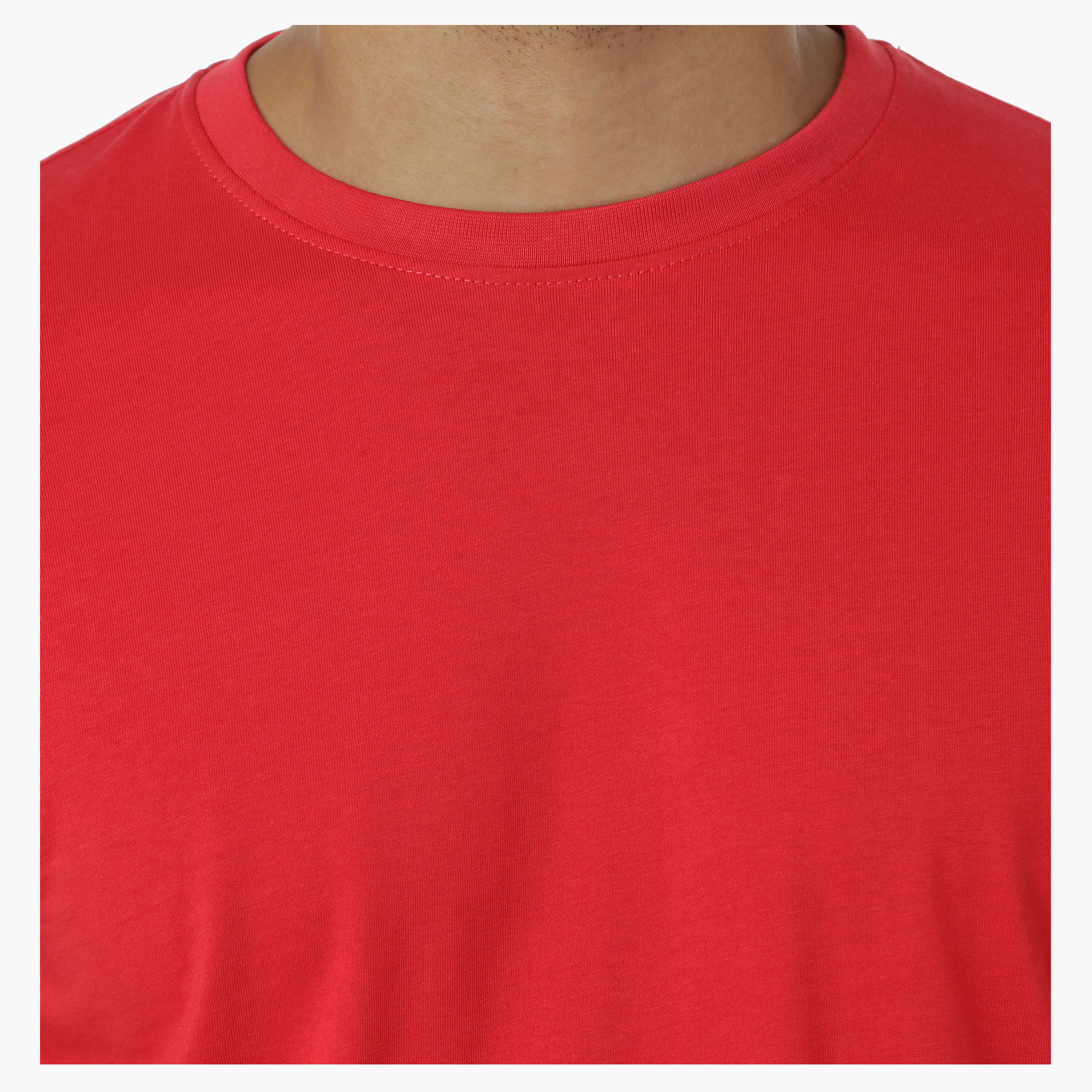 Basic Cotton T-Shirt with Round Neck and Short Sleeves in Regular Fit-men-clothing-tshirtsandpolos-tshirts-image-4