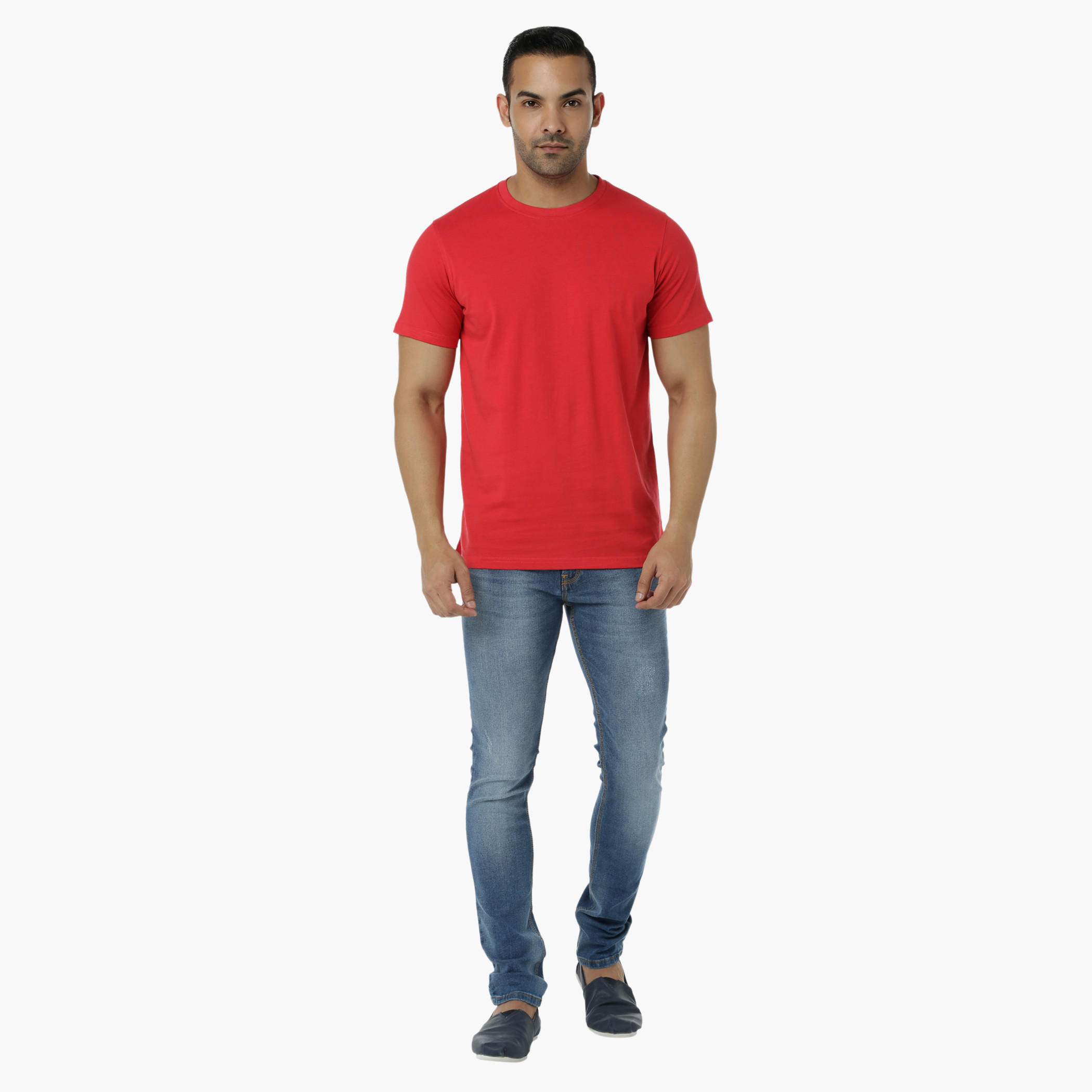 Basic Cotton T-Shirt with Round Neck and Short Sleeves in Regular Fit-men-clothing-tshirtsandpolos-tshirts-image-5