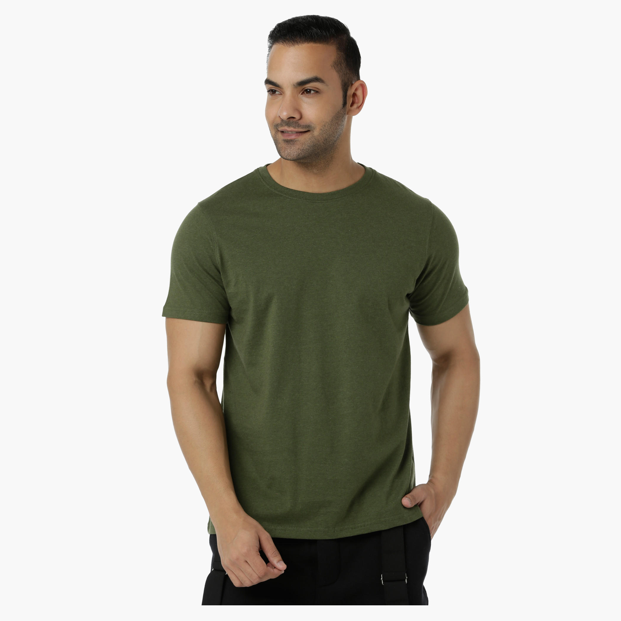 Basic Cotton T-Shirt with Round Neck and Short Sleeves in Regular Fit-men-clothing-tshirtsandpolos-tshirts-image-6