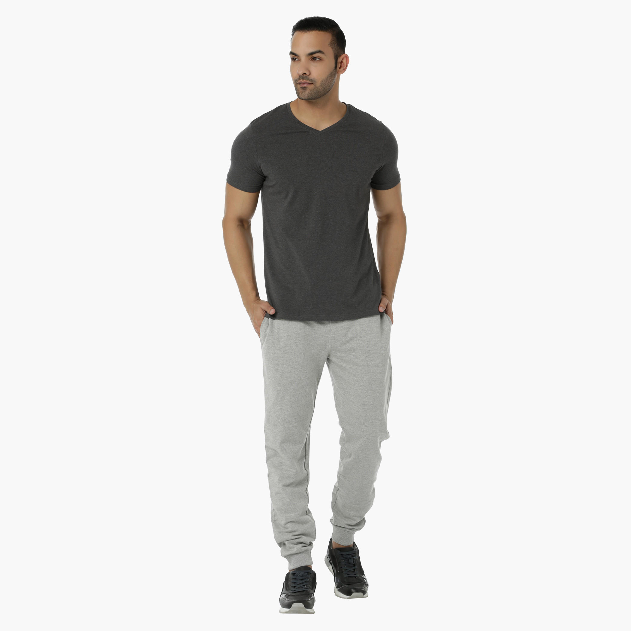 Basic T-Shirt with V-Neck and Short Sleeves in Muscle Fit-men-clothing-tshirtsandpolos-tshirts-image-5