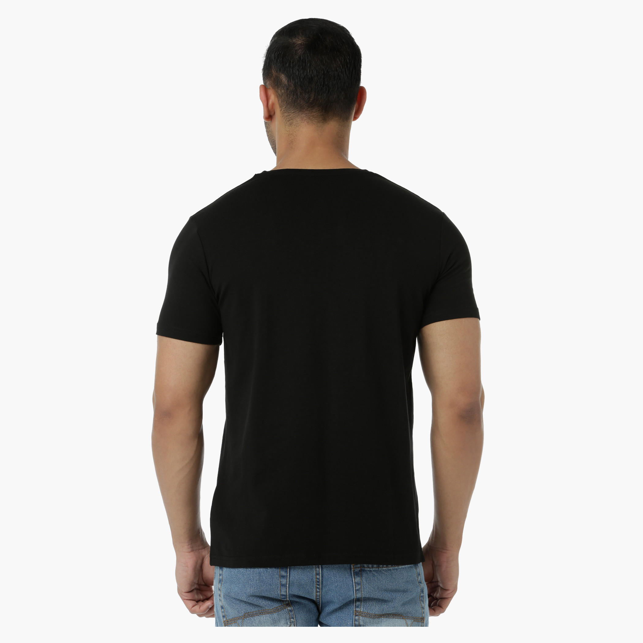 Basic T-Shirt with V-Neck and Short Sleeves in Muscle Fit-men-clothing-tshirtsandpolos-tshirts-image-12