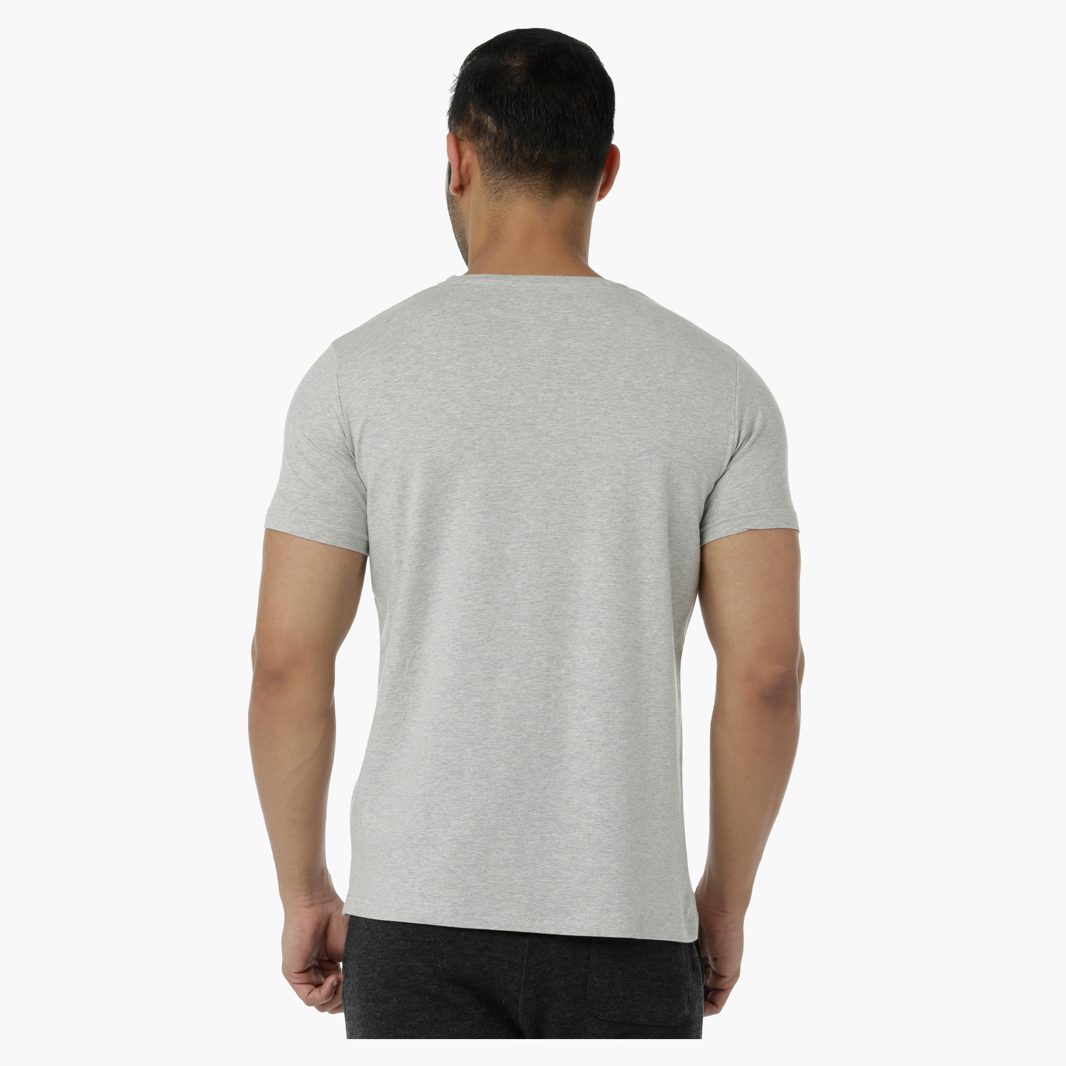 Basic T-Shirt with V-Neck and Short Sleeves in Muscle Fit-men-clothing-tshirtsandpolos-tshirts-image-17