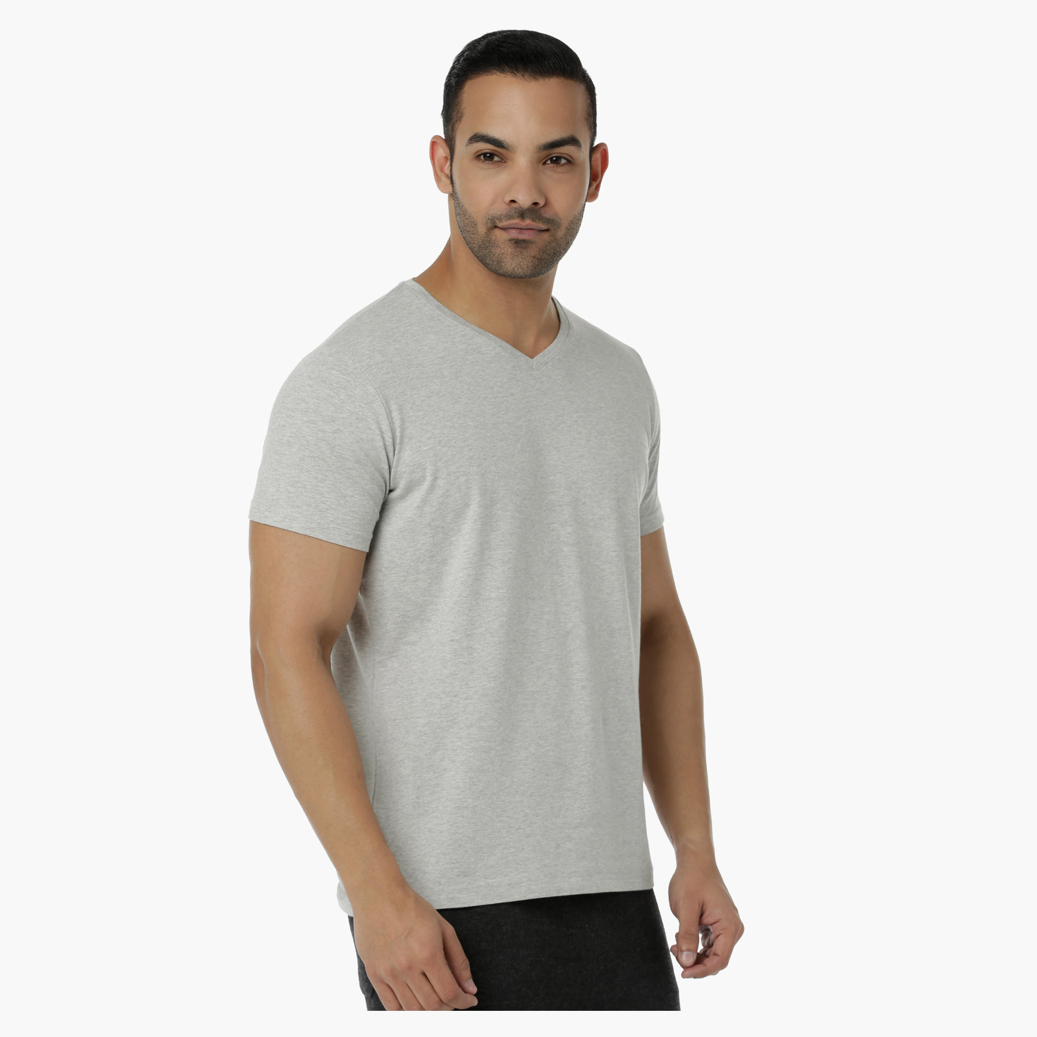 Basic T-Shirt with V-Neck and Short Sleeves in Muscle Fit-men-clothing-tshirtsandpolos-tshirts-image-18