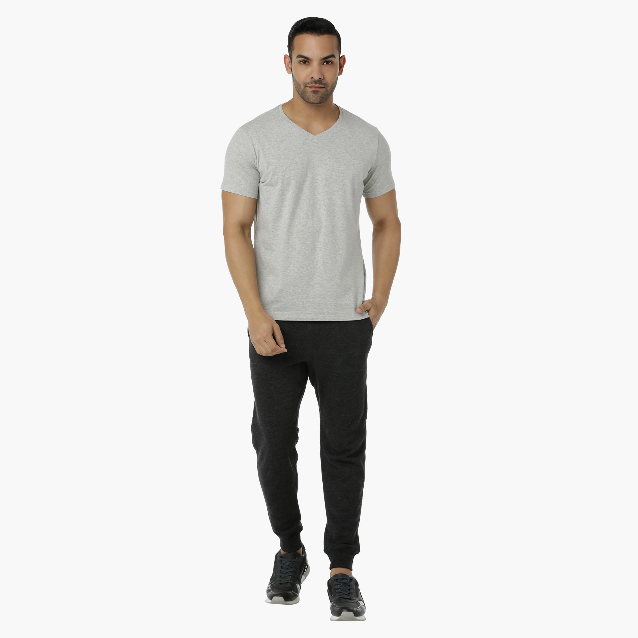 Basic T-Shirt with V-Neck and Short Sleeves in Muscle Fit-men-clothing-tshirtsandpolos-tshirts-image-20